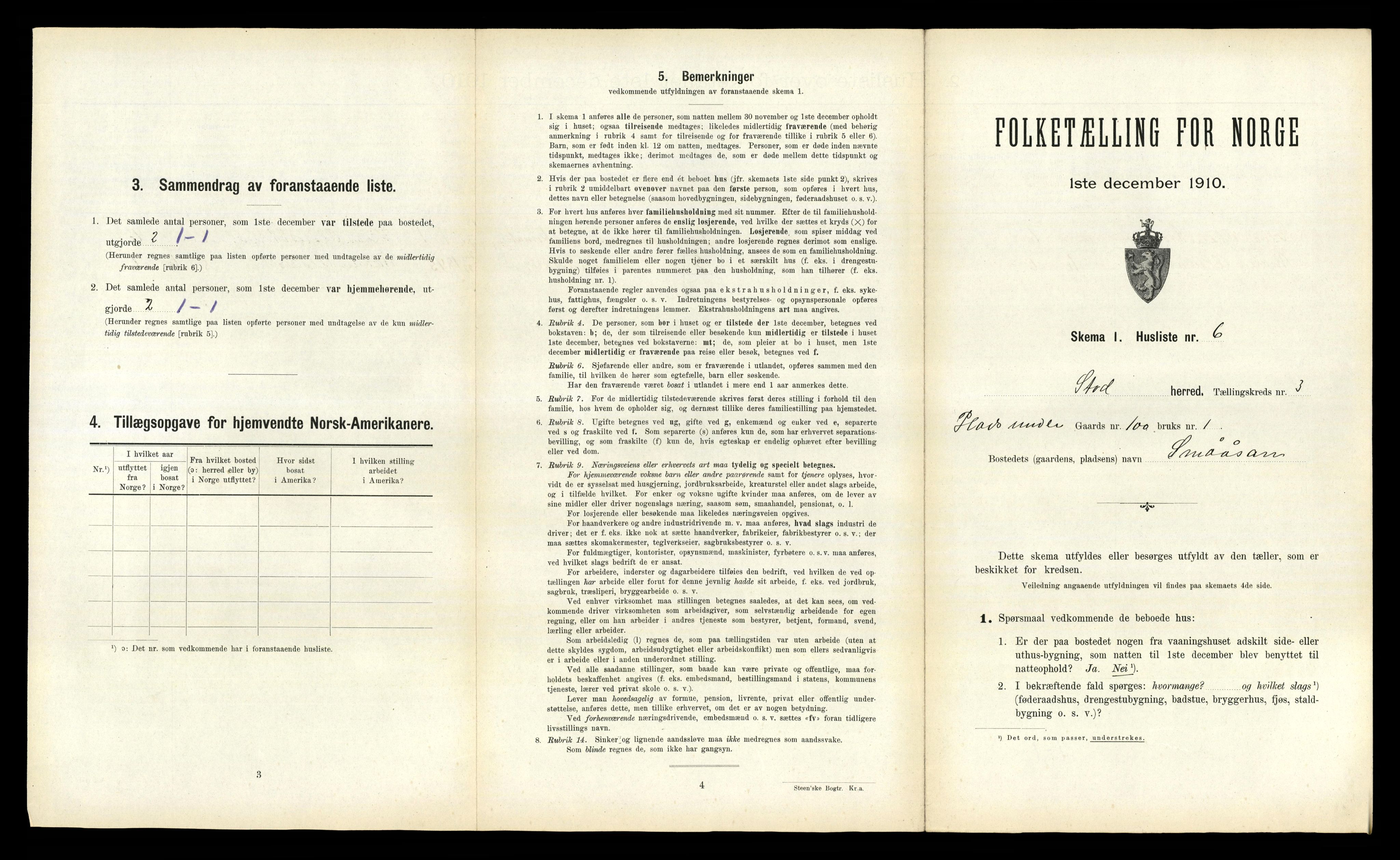 RA, 1910 census for Stod, 1910, p. 269