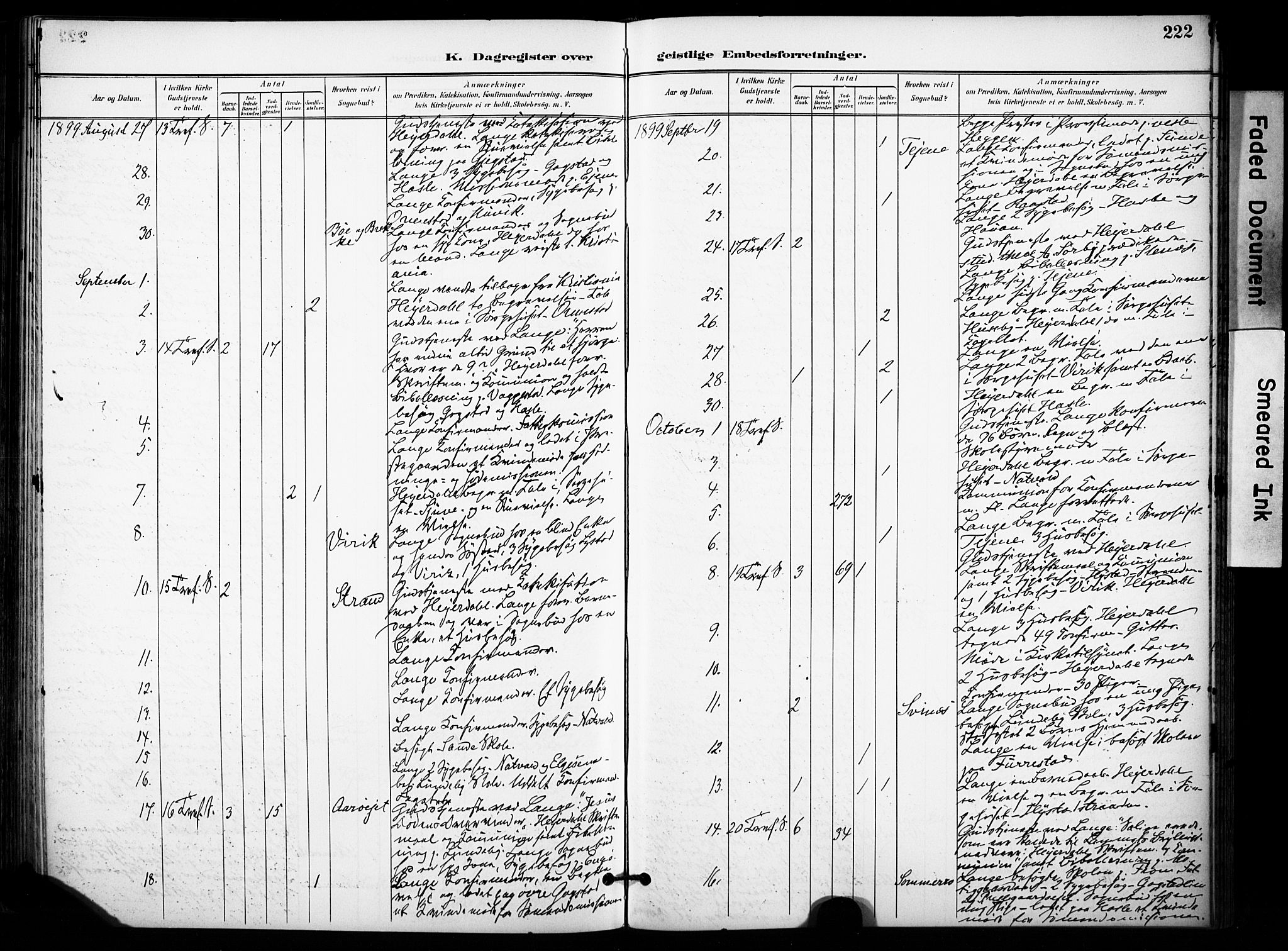 Sandar kirkebøker, AV/SAKO-A-243/F/Fa/L0015: Parish register (official) no. 15, 1896-1907, p. 222