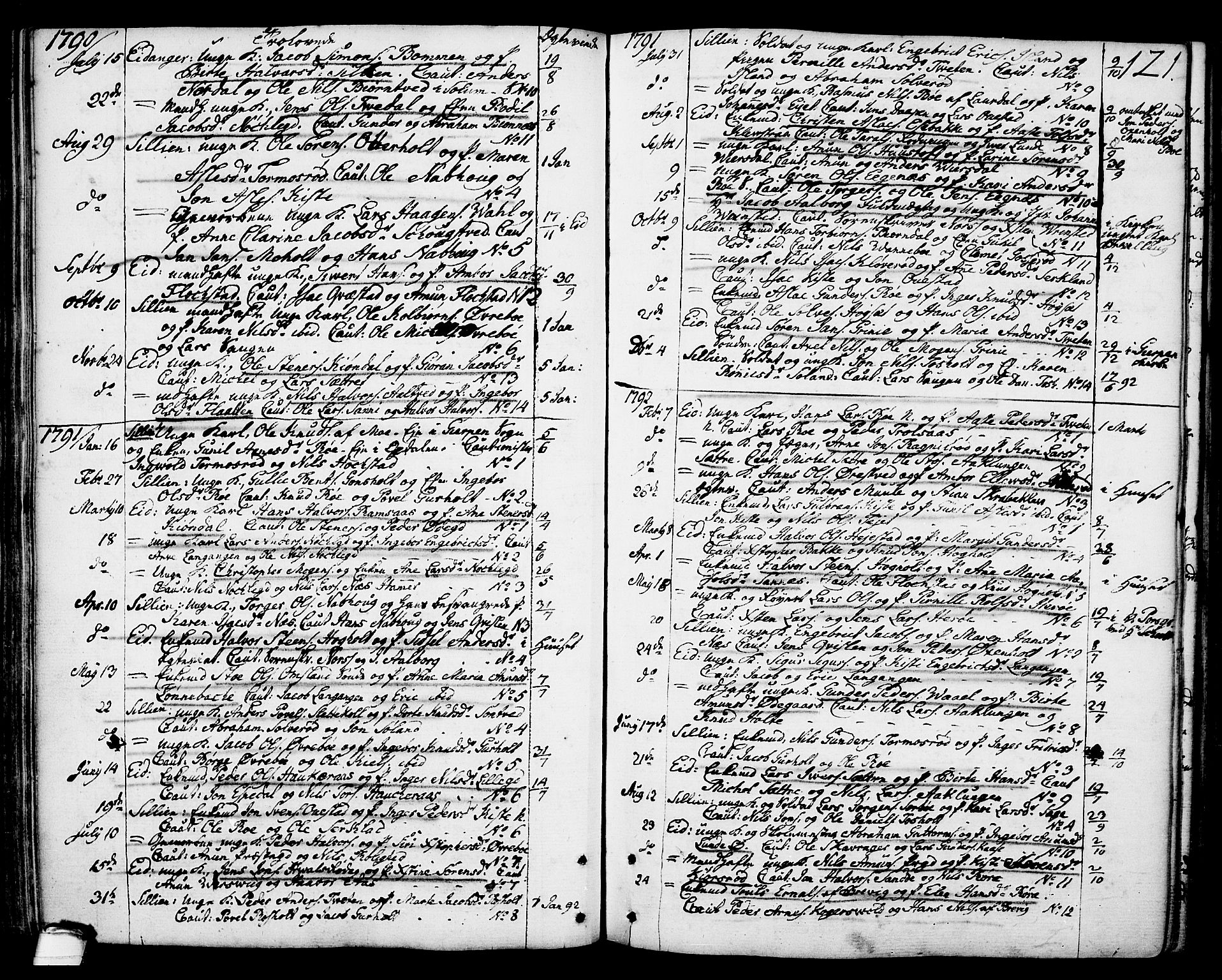 Eidanger kirkebøker, SAKO/A-261/F/Fa/L0006: Parish register (official) no. 6, 1764-1814, p. 121