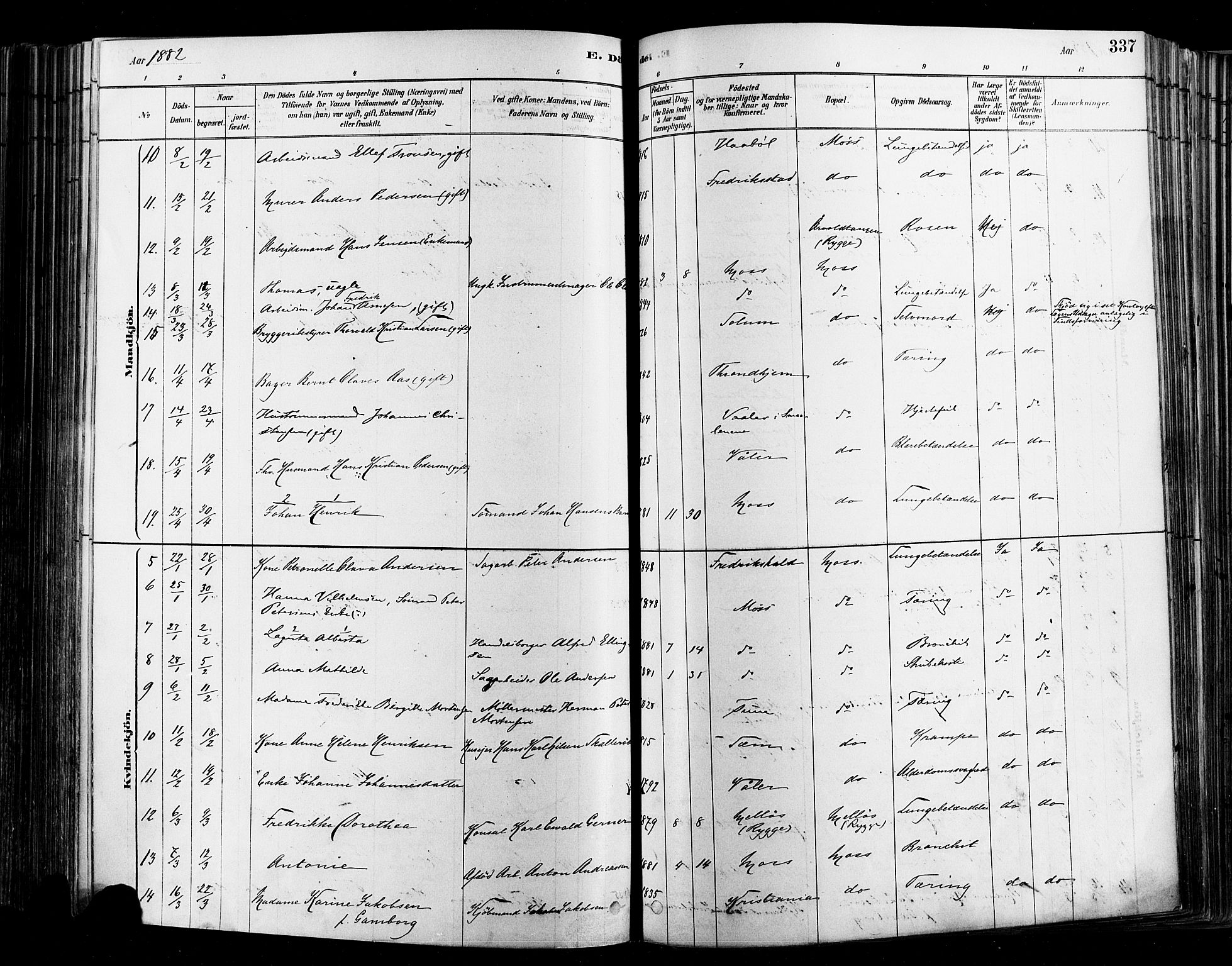 Moss prestekontor Kirkebøker, AV/SAO-A-2003/F/Fb/L0001: Parish register (official) no. II 1, 1878-1886, p. 337