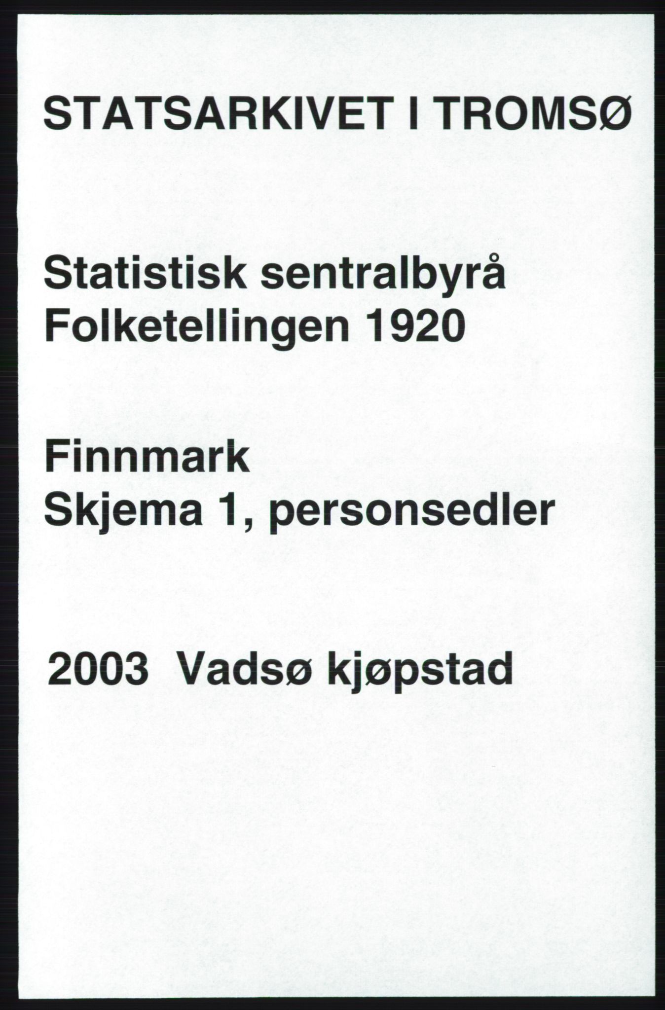 SATØ, 1920 census for Vadsø, 1920, p. 1402