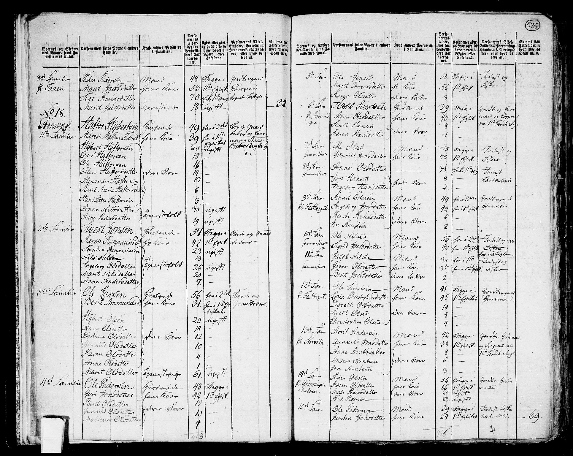 RA, 1801 census for 1625P Stadsbygd, 1801, p. 584b-585a