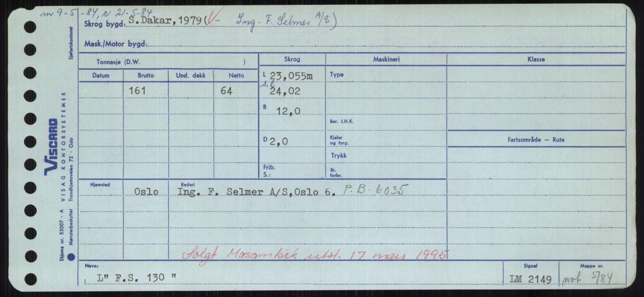 Sjøfartsdirektoratet med forløpere, Skipsmålingen, RA/S-1627/H/Hc/L0001: Lektere, A-Y, p. 147