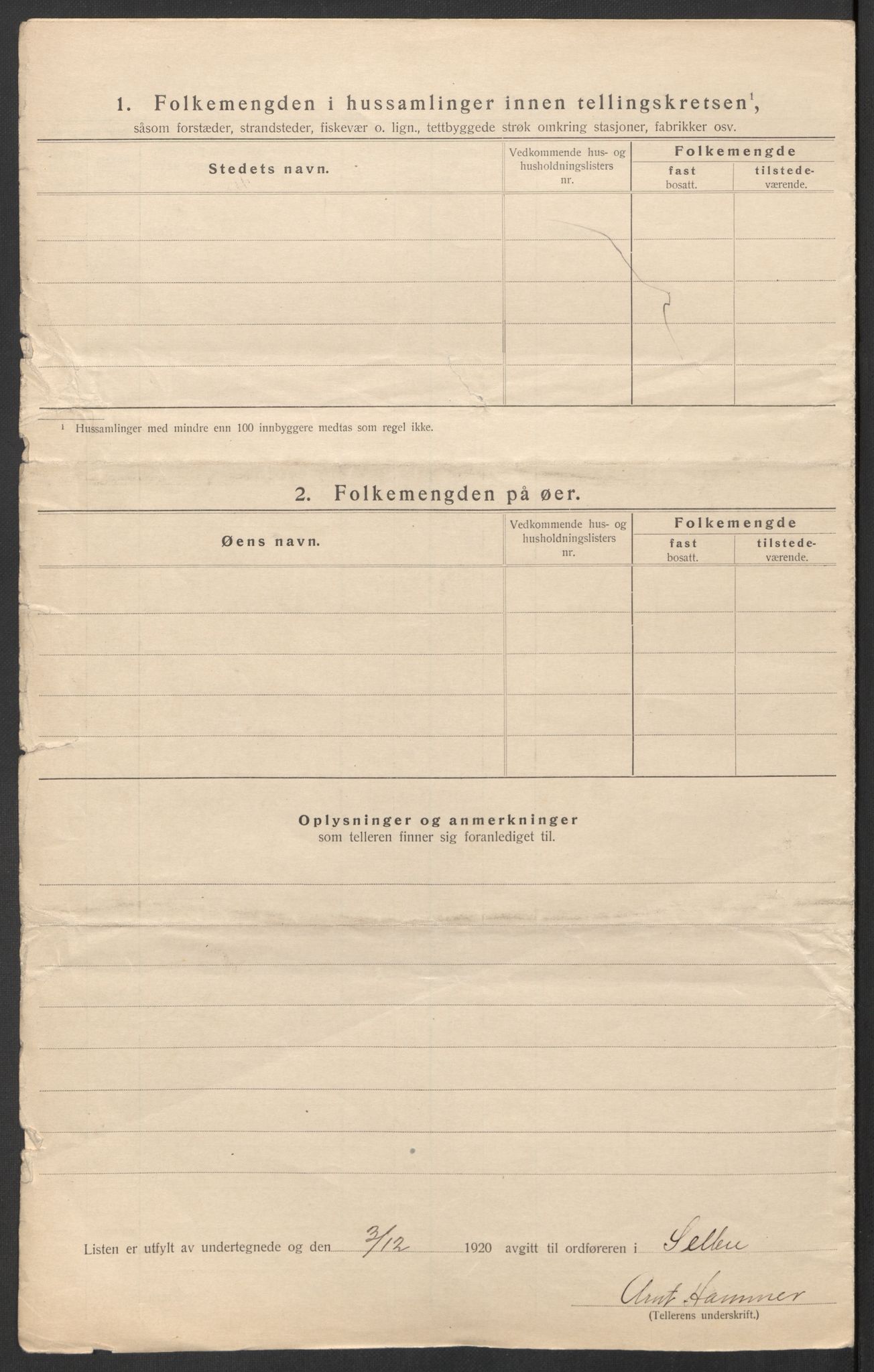 SAT, 1920 census for Selbu, 1920, p. 67