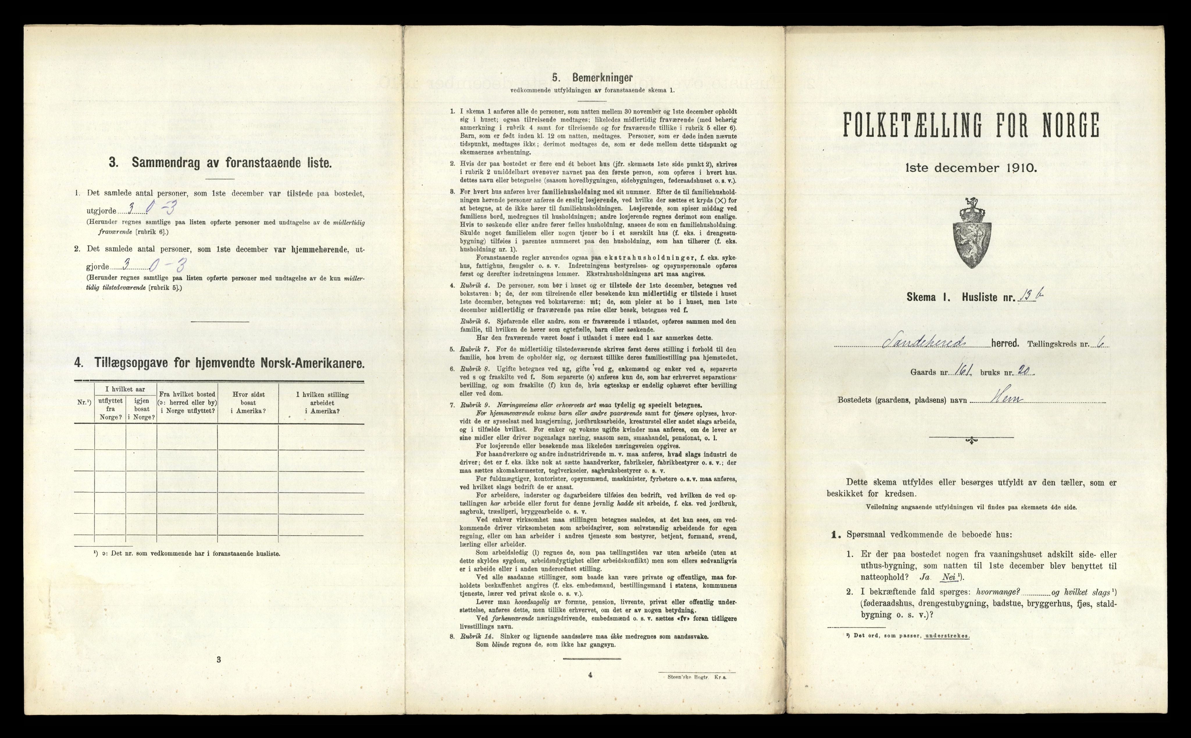 RA, 1910 census for Sandeherred, 1910, p. 1227