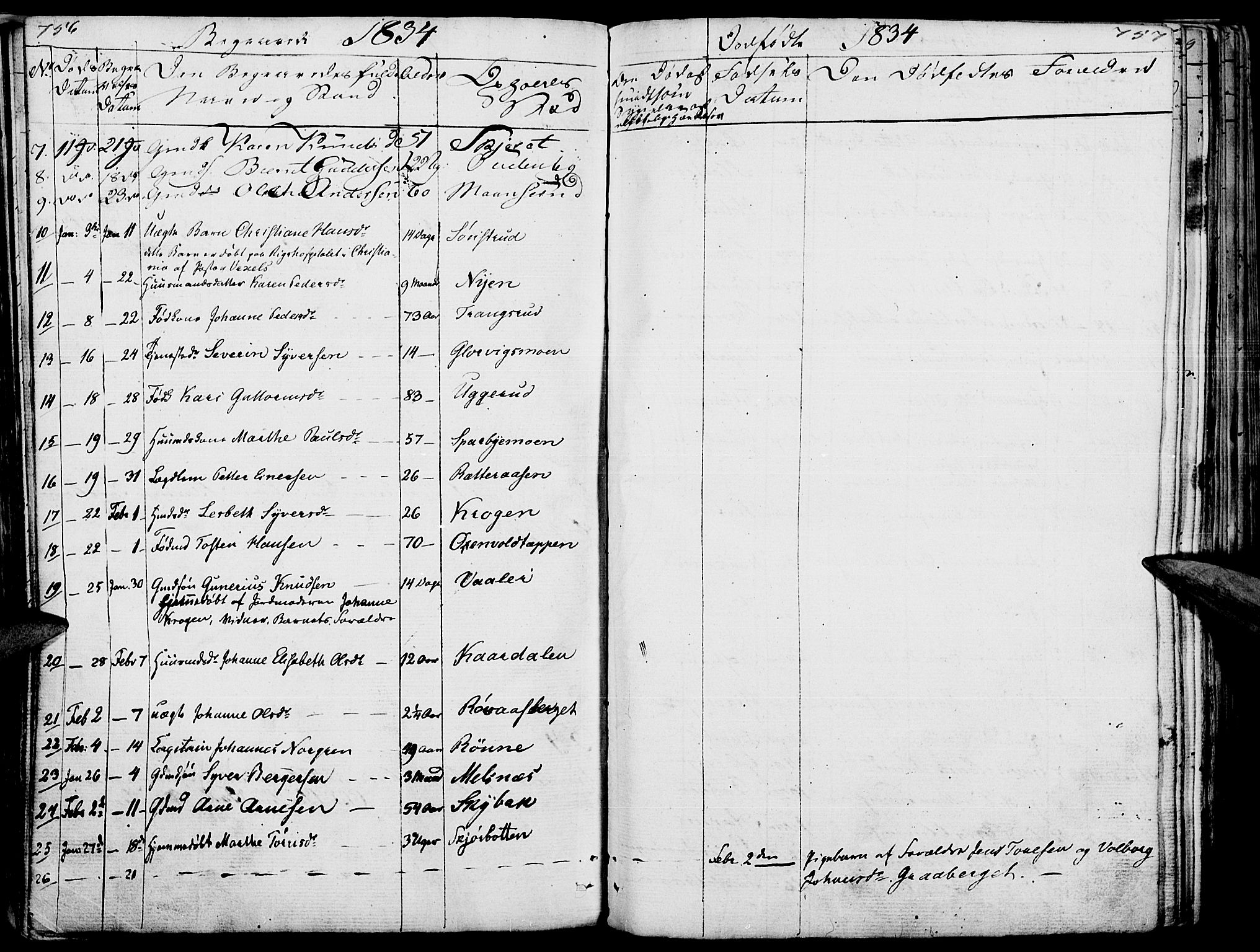 Hof prestekontor, AV/SAH-PREST-038/H/Ha/Haa/L0006: Parish register (official) no. 6, 1822-1841, p. 756-757