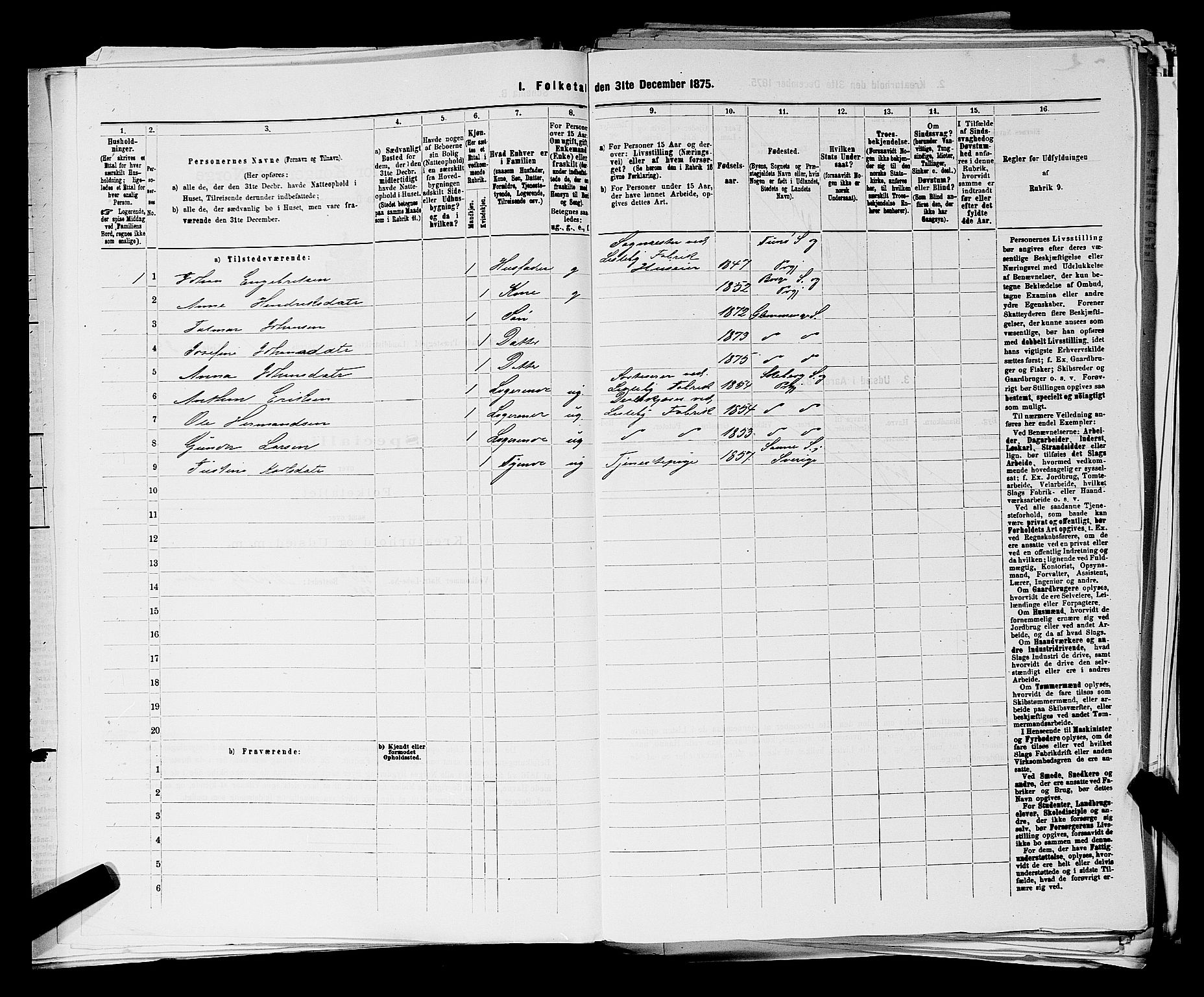 RA, 1875 census for 0132L Fredrikstad/Glemmen, 1875, p. 1267