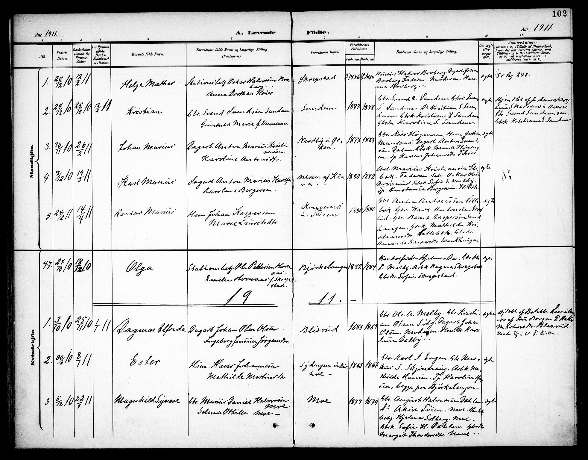 Høland prestekontor Kirkebøker, SAO/A-10346a/F/Fa/L0015: Parish register (official) no. I 15, 1897-1912, p. 102