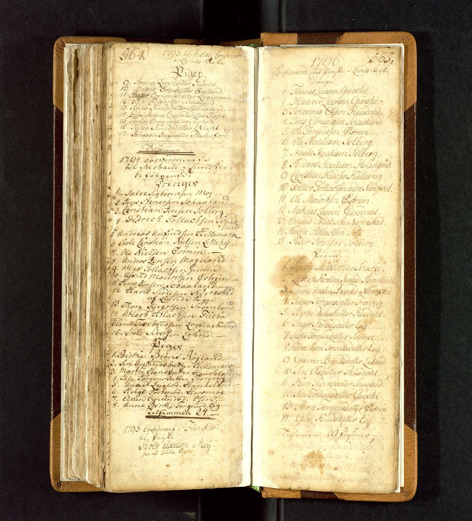 Lund sokneprestkontor, SAST/A-101809/S06/L0003: Parish register (official) no. A 3, 1761-1801, p. 564-565