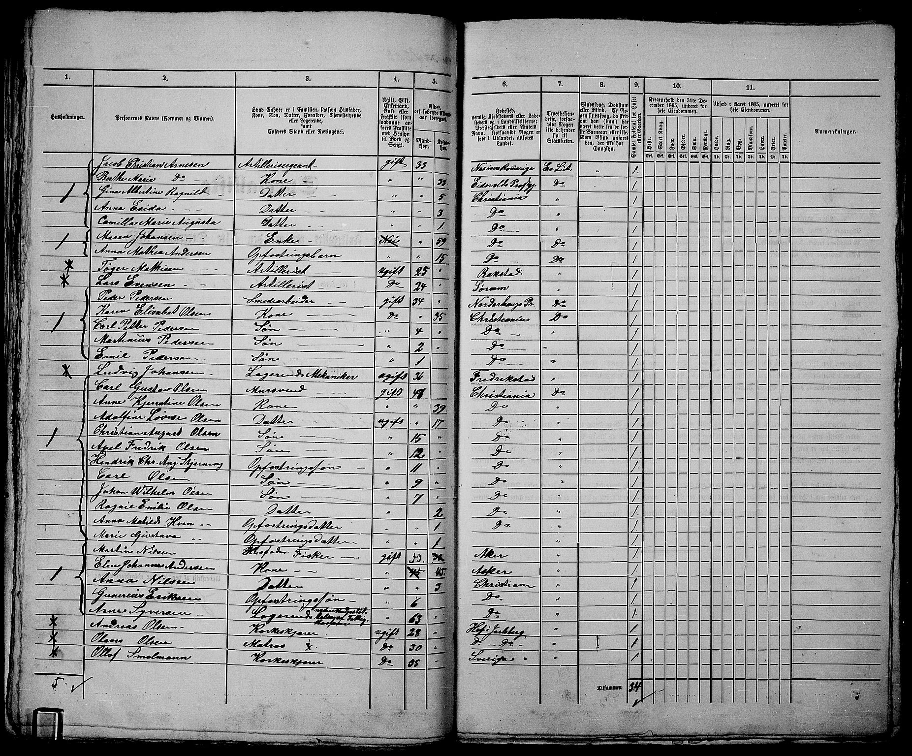 RA, 1865 census for Kristiania, 1865, p. 2770