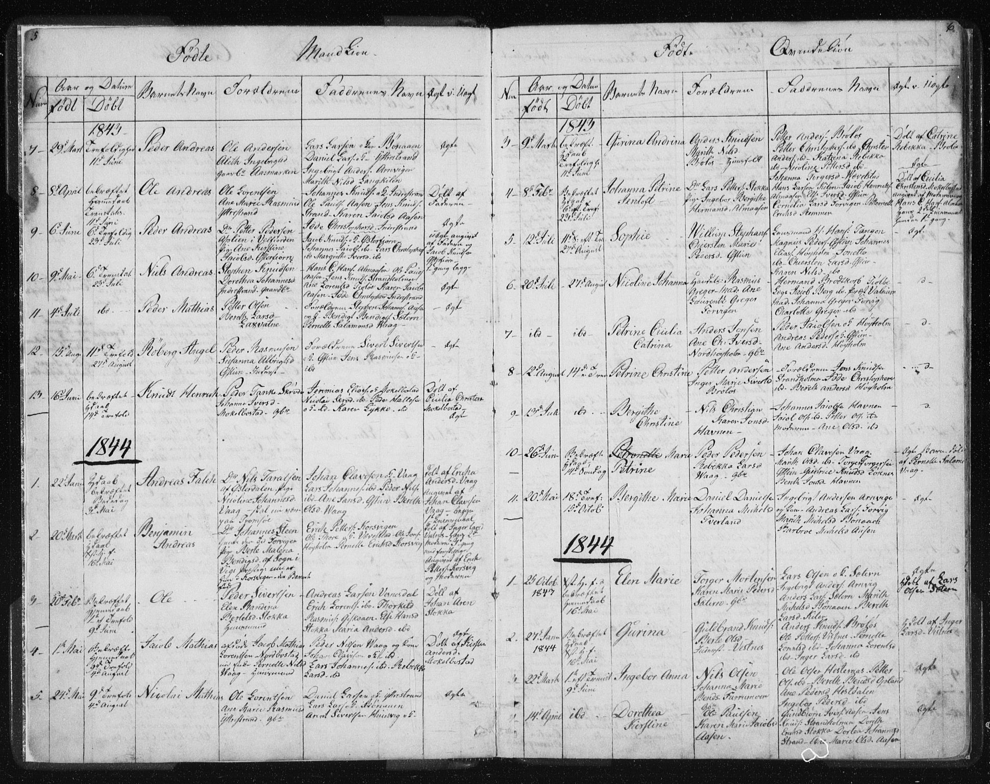 Ministerialprotokoller, klokkerbøker og fødselsregistre - Nordland, SAT/A-1459/819/L0275: Parish register (copy) no. 819C01, 1841-1868, p. 5-6
