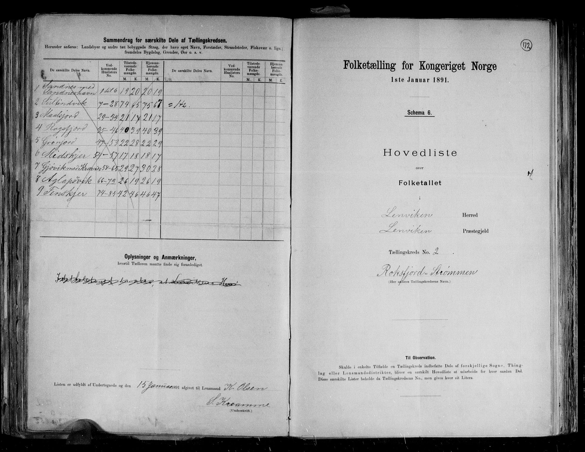 RA, 1891 census for 1931 Lenvik, 1891, p. 9
