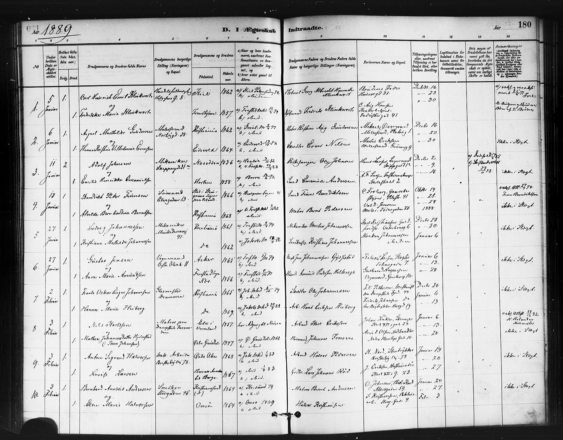 Jakob prestekontor Kirkebøker, SAO/A-10850/F/Fa/L0004: Parish register (official) no. 4, 1880-1894, p. 180