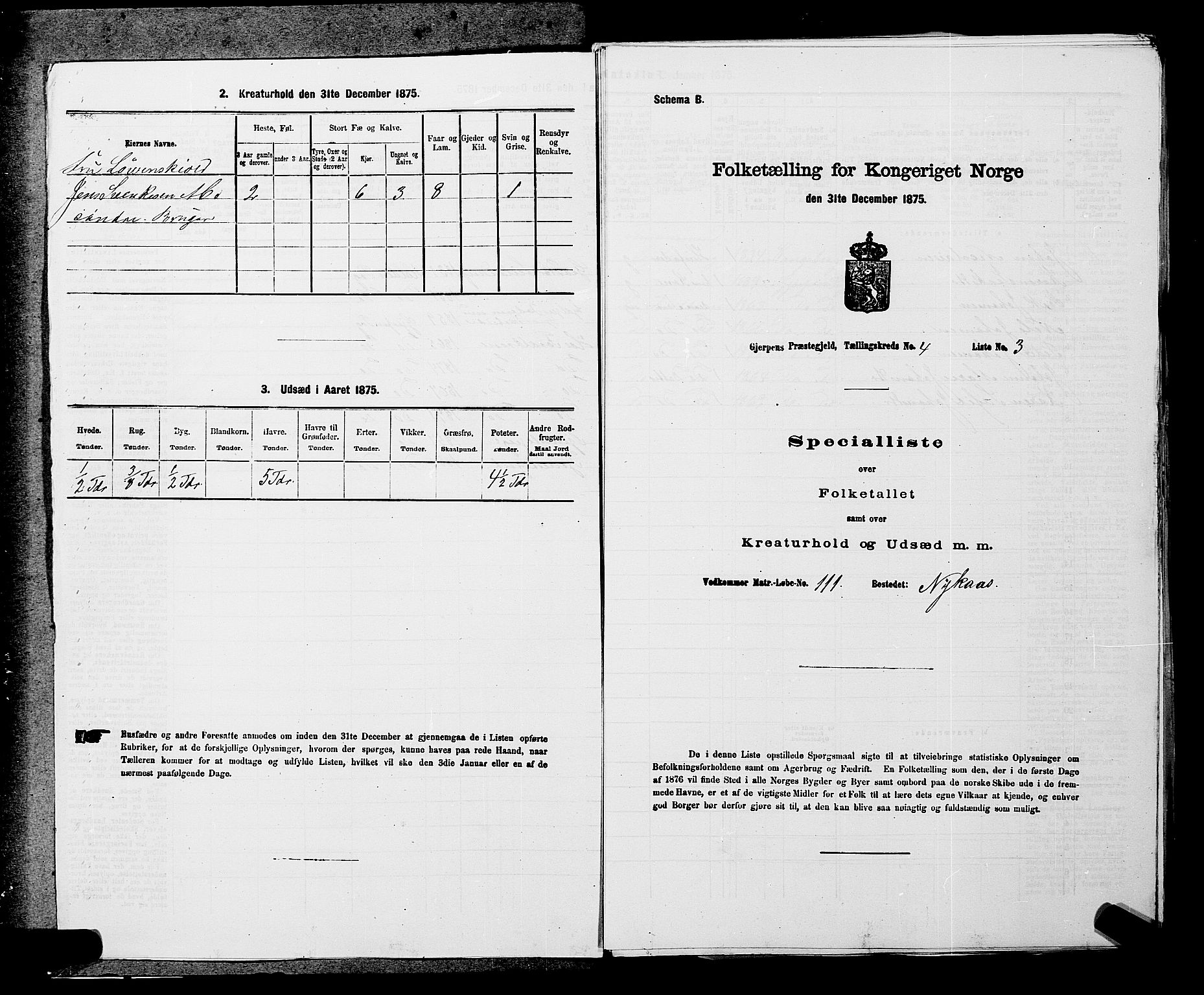 SAKO, 1875 census for 0812P Gjerpen, 1875, p. 475