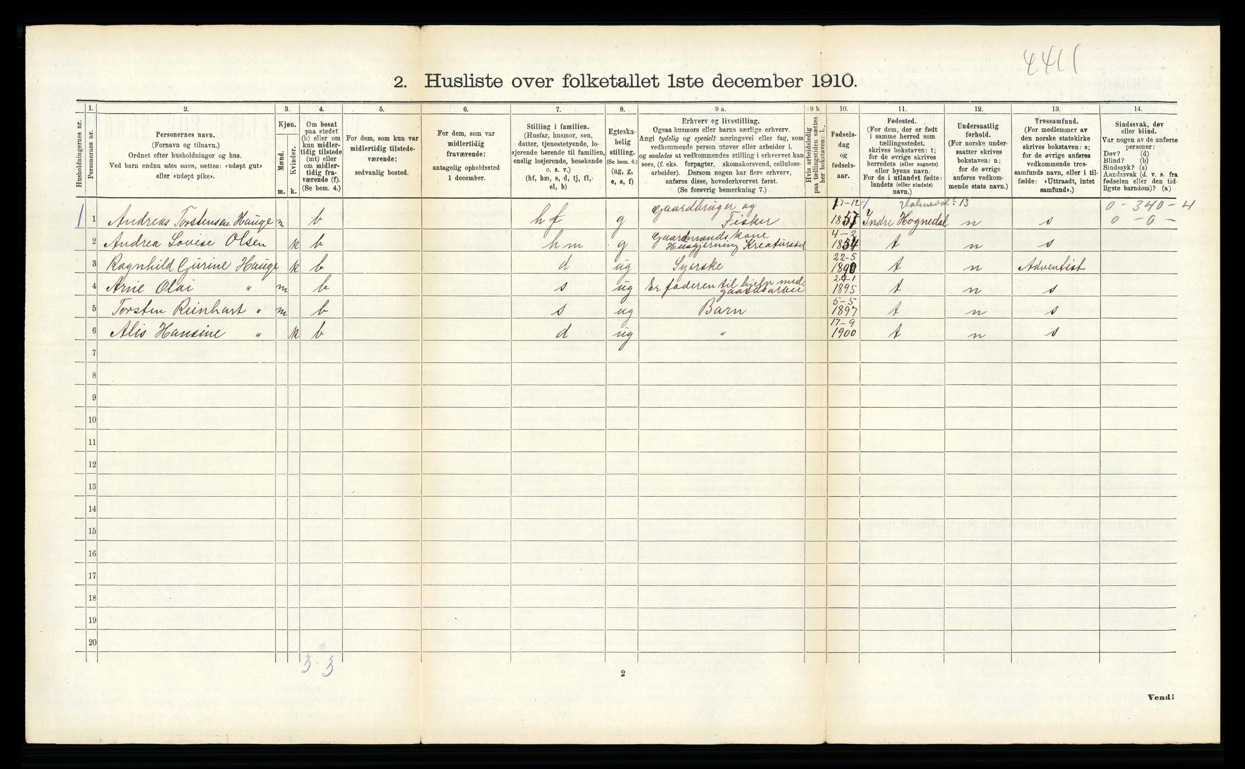 RA, 1910 census for Bø, 1910, p. 756