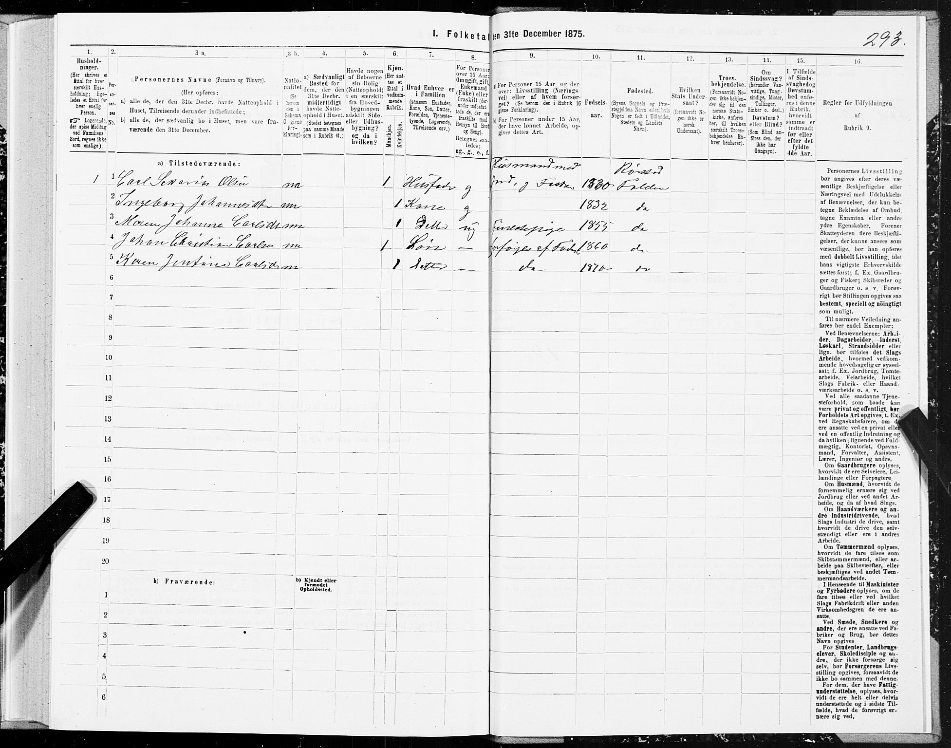 SAT, 1875 census for 1845P Folda, 1875, p. 2293