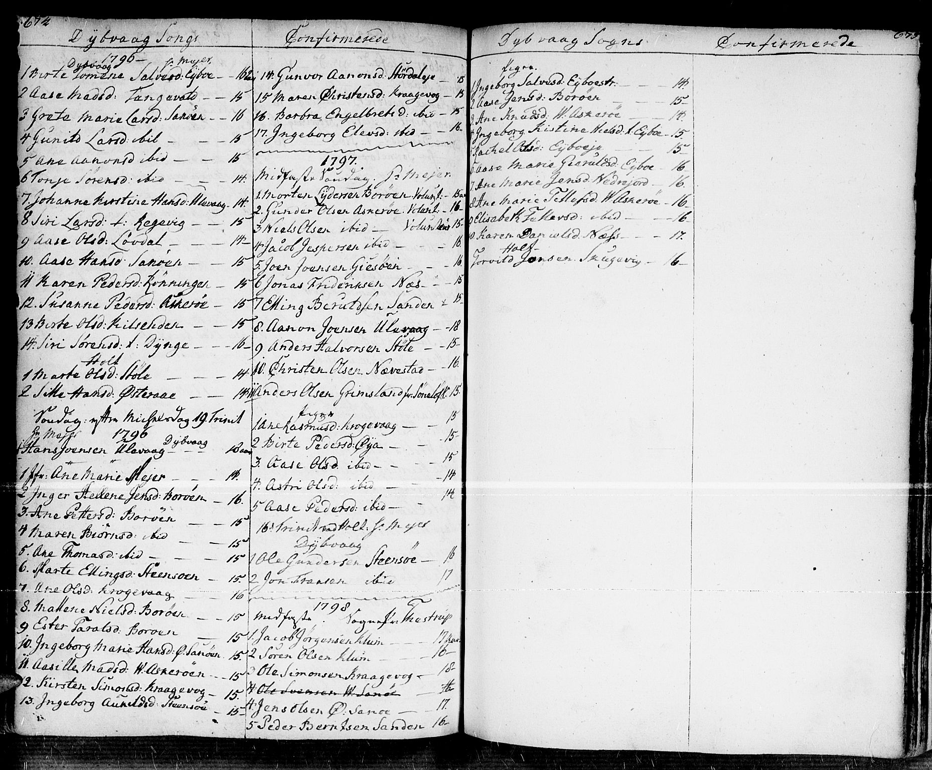 Dypvåg sokneprestkontor, SAK/1111-0007/F/Fa/Faa/L0001: Parish register (official) no. A 1 /1, 1765-1798, p. 674-675