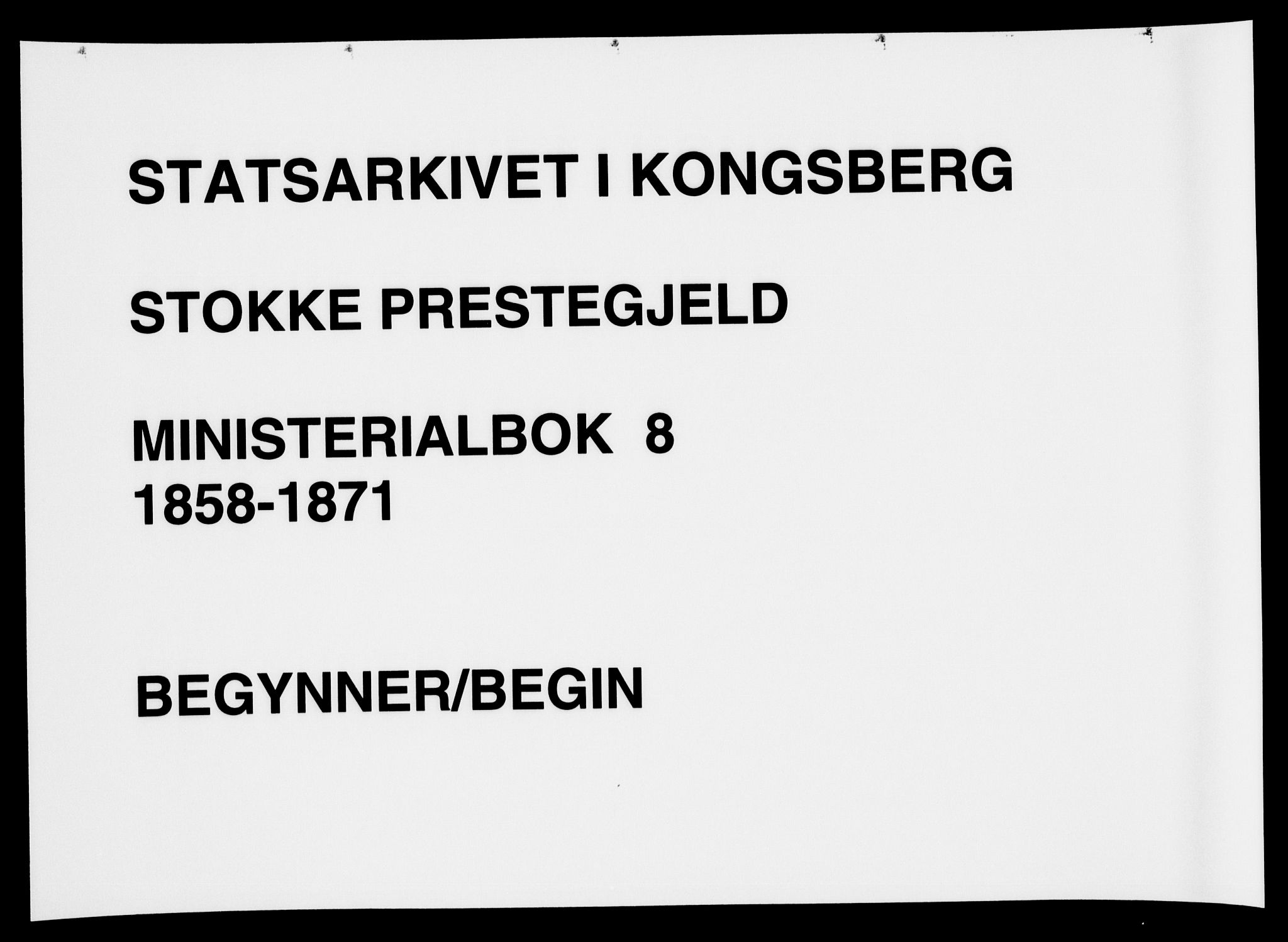 Stokke kirkebøker, AV/SAKO-A-320/F/Fa/L0008: Parish register (official) no. I 8, 1858-1871