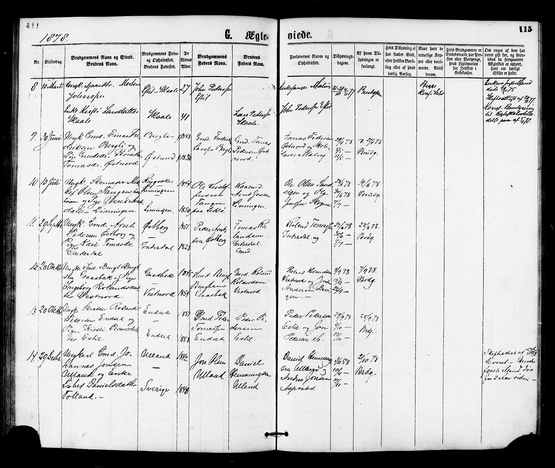 Ministerialprotokoller, klokkerbøker og fødselsregistre - Nord-Trøndelag, SAT/A-1458/755/L0493: Parish register (official) no. 755A02, 1865-1881, p. 115