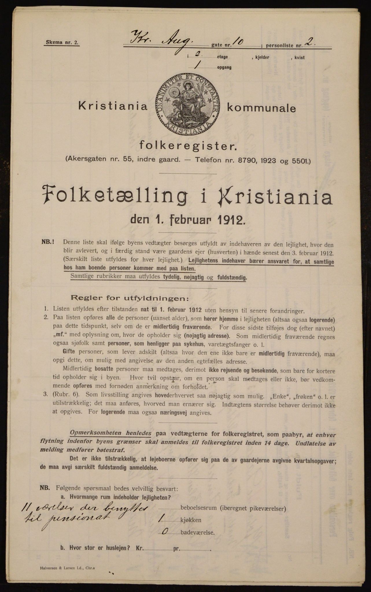 OBA, Municipal Census 1912 for Kristiania, 1912, p. 54263