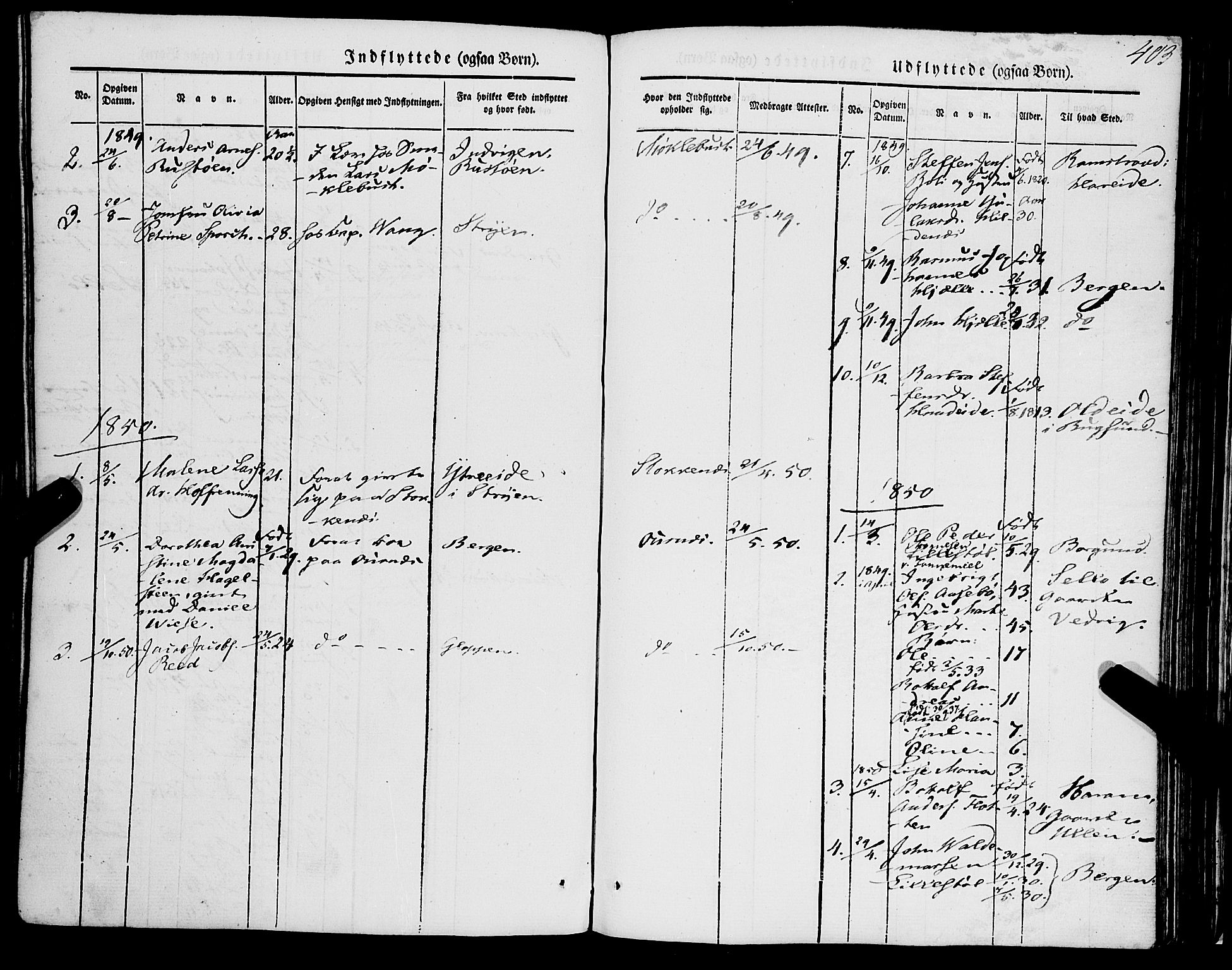 Eid sokneprestembete, AV/SAB-A-82301/H/Haa/Haaa/L0007: Parish register (official) no. A 7, 1844-1858, p. 403