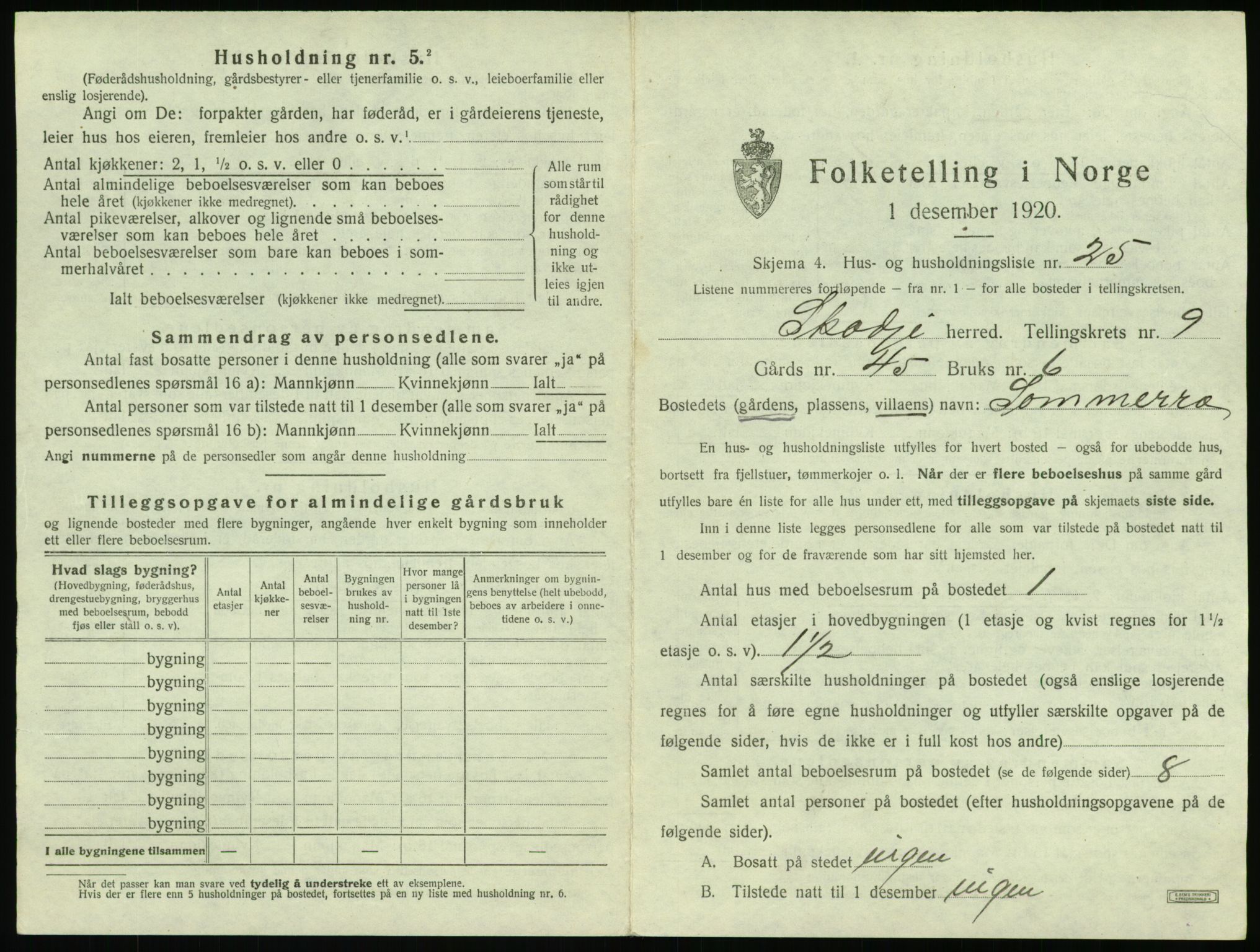 SAT, 1920 census for Skodje, 1920, p. 655