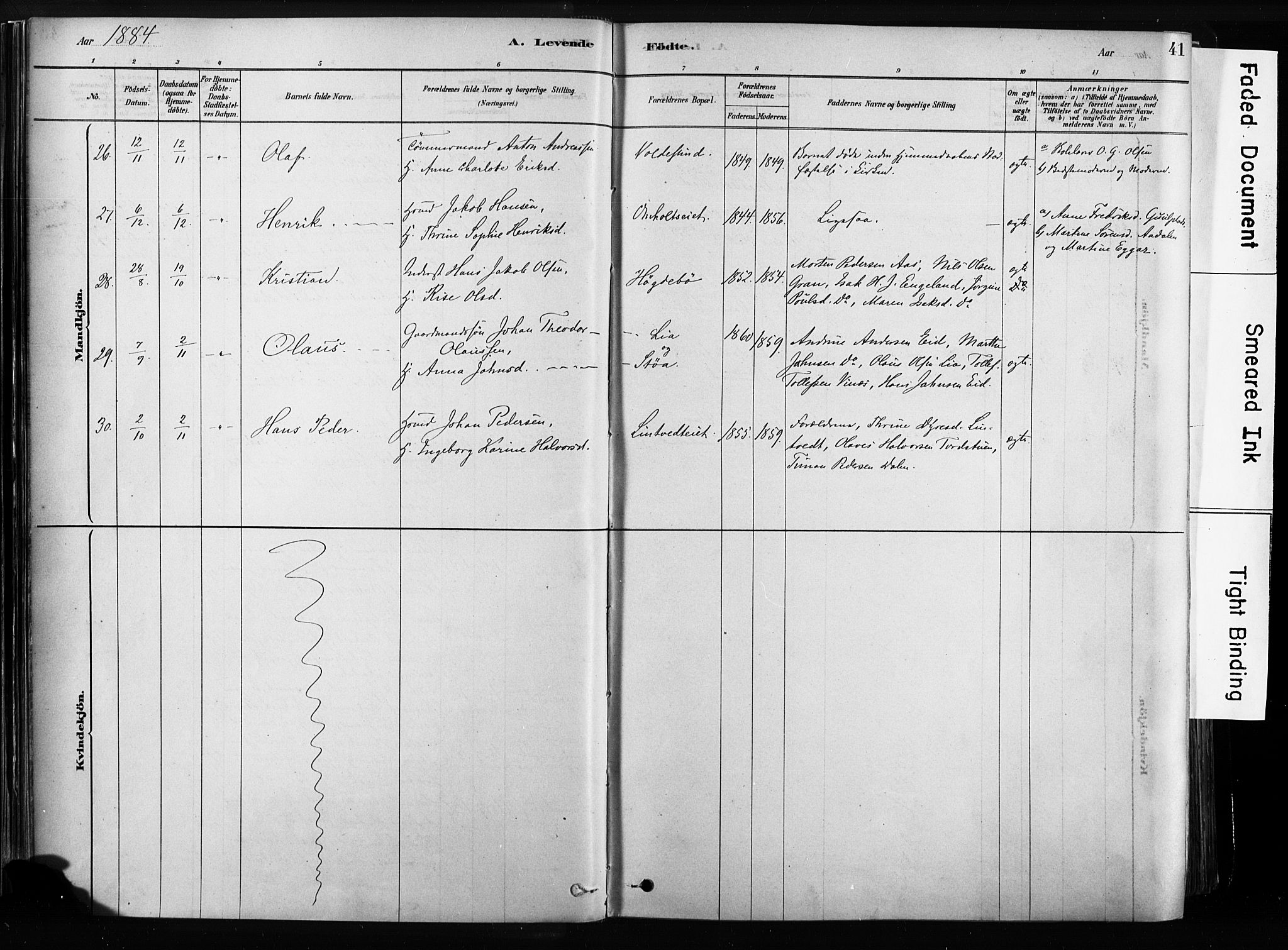 Sandsvær kirkebøker, SAKO/A-244/F/Fb/L0001: Parish register (official) no. II 1, 1878-1906, p. 41