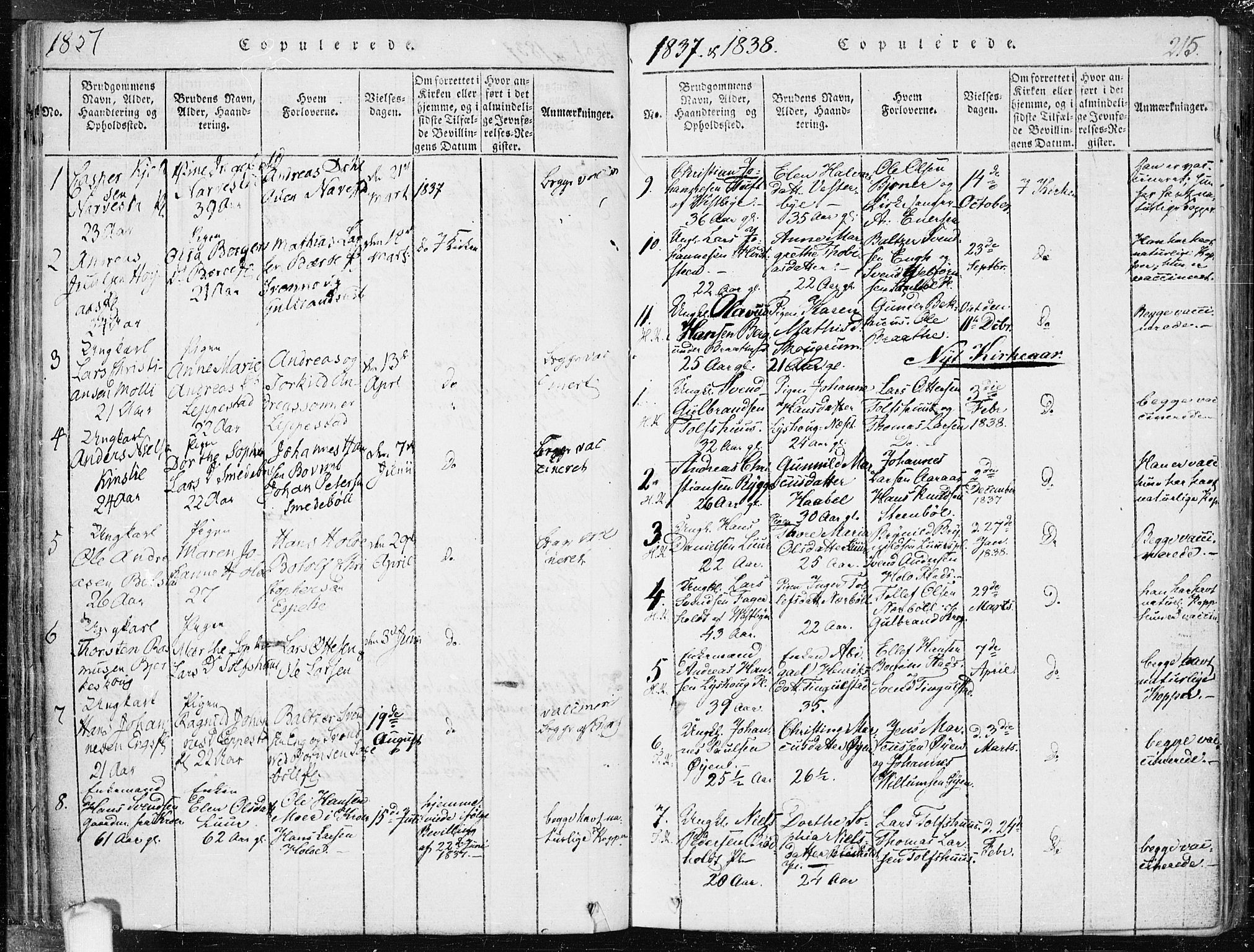 Hobøl prestekontor Kirkebøker, SAO/A-2002/F/Fa/L0002: Parish register (official) no. I 2, 1814-1841, p. 215