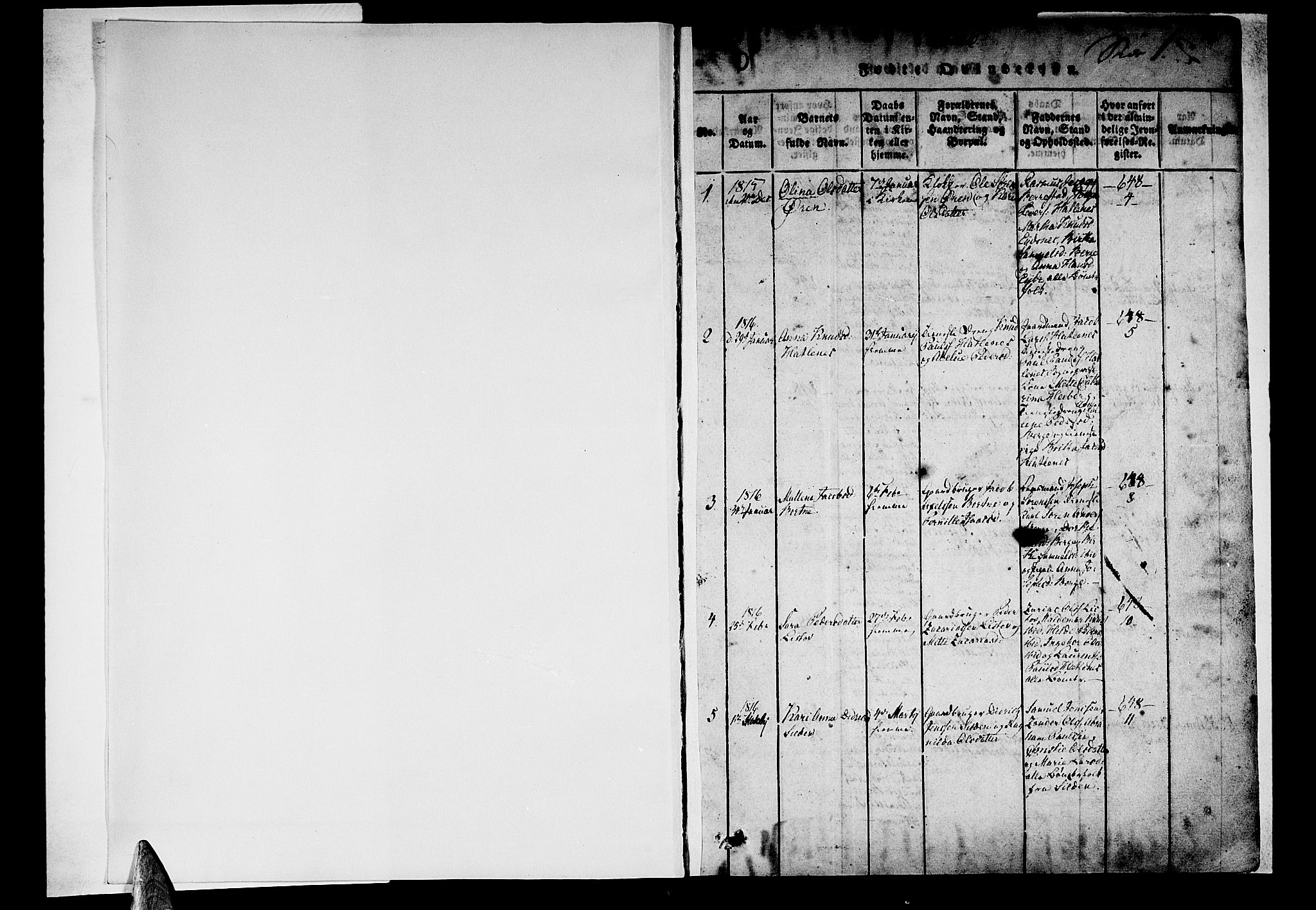 Selje sokneprestembete, SAB/A-99938/H/Ha/Haa/Haaa: Parish register (official) no. A 8, 1816-1828, p. 0-1