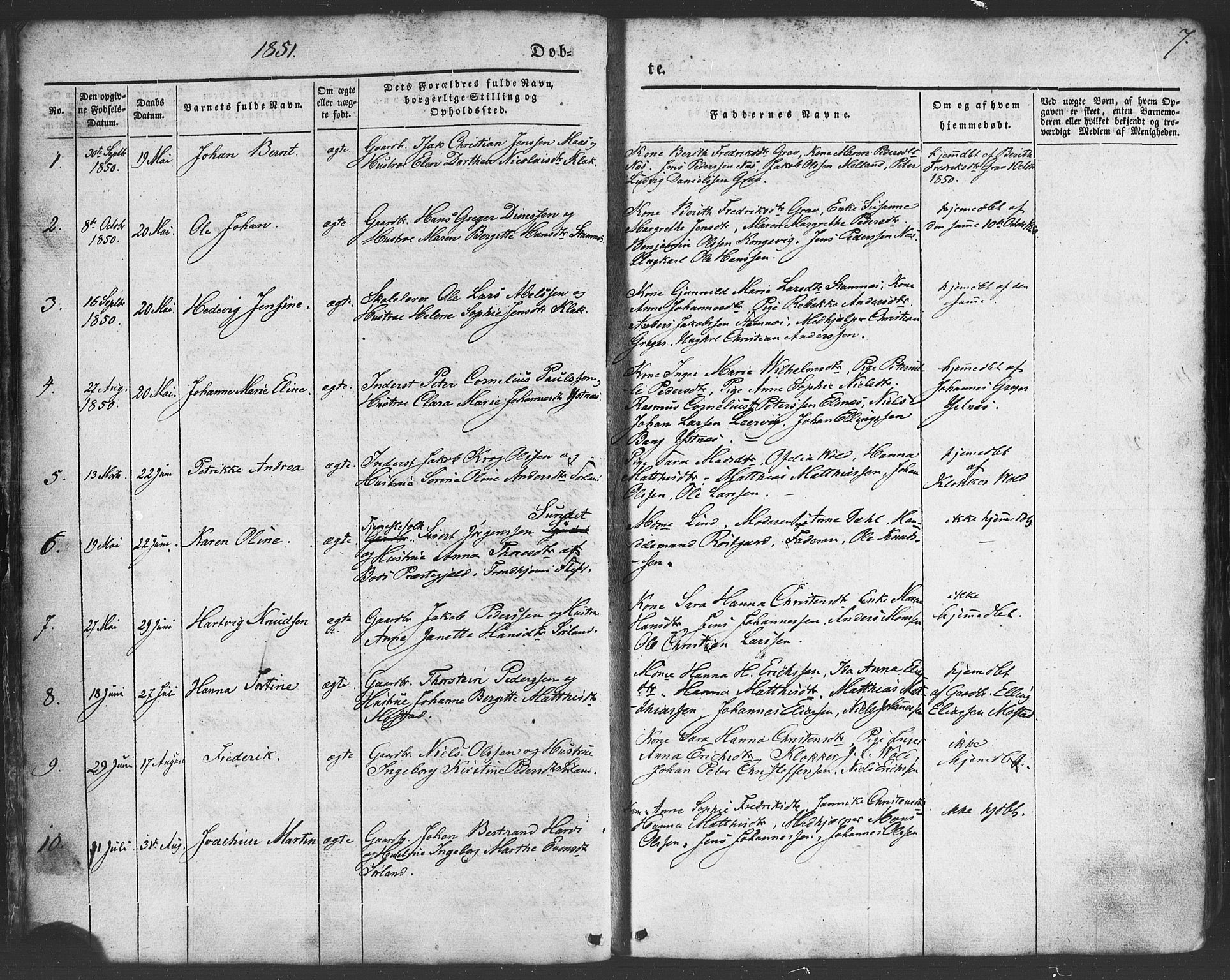 Ministerialprotokoller, klokkerbøker og fødselsregistre - Nordland, SAT/A-1459/807/L0121: Parish register (official) no. 807A04, 1846-1879, p. 7