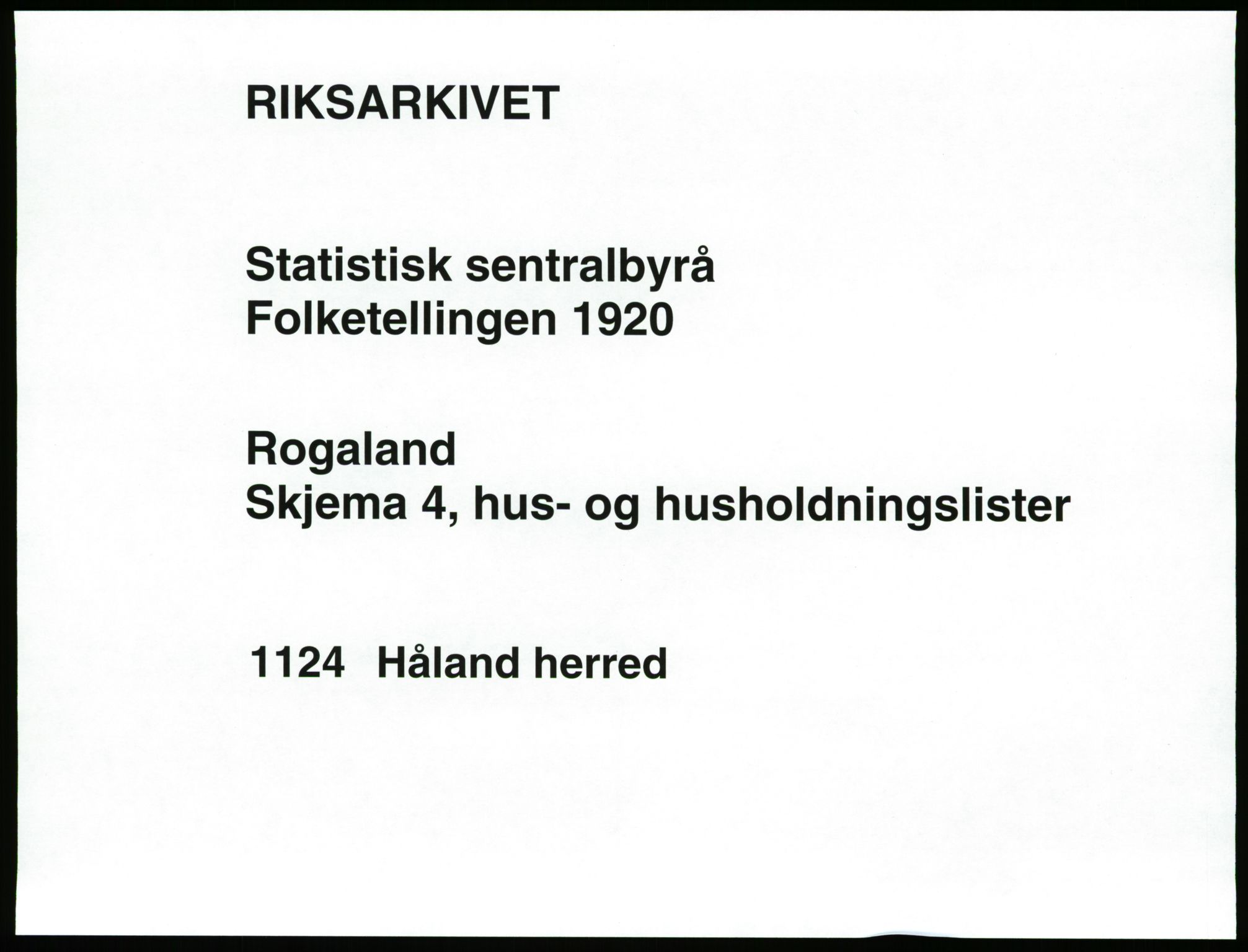 SAST, 1920 census for Håland, 1920, p. 51