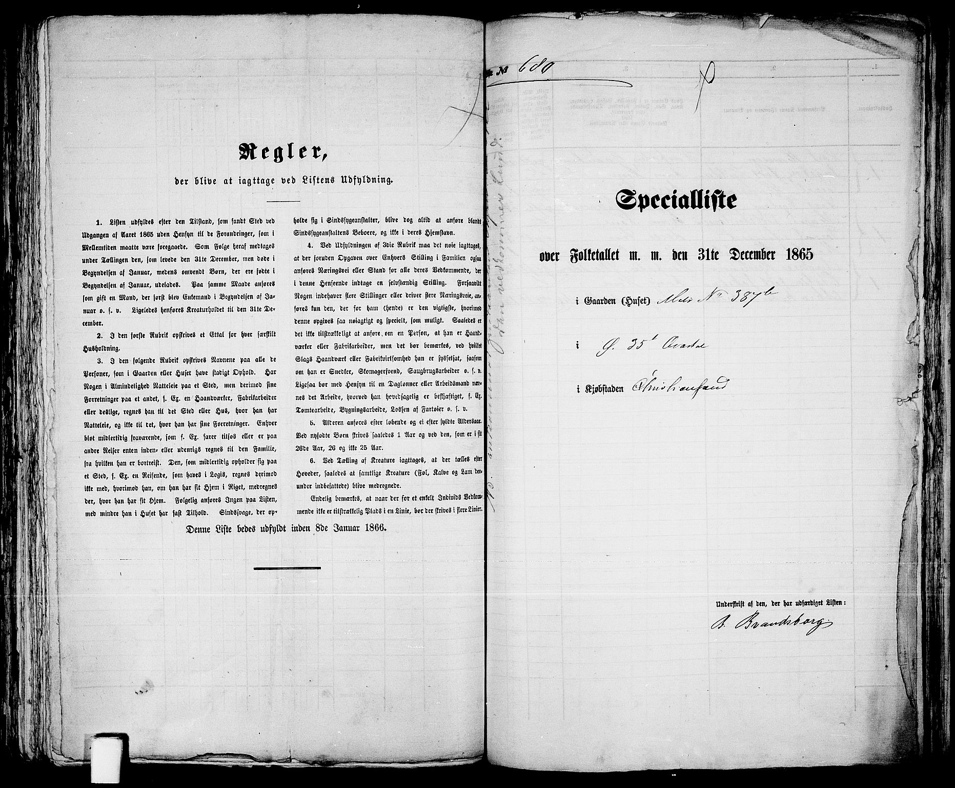 RA, 1865 census for Kristiansand, 1865, p. 1395