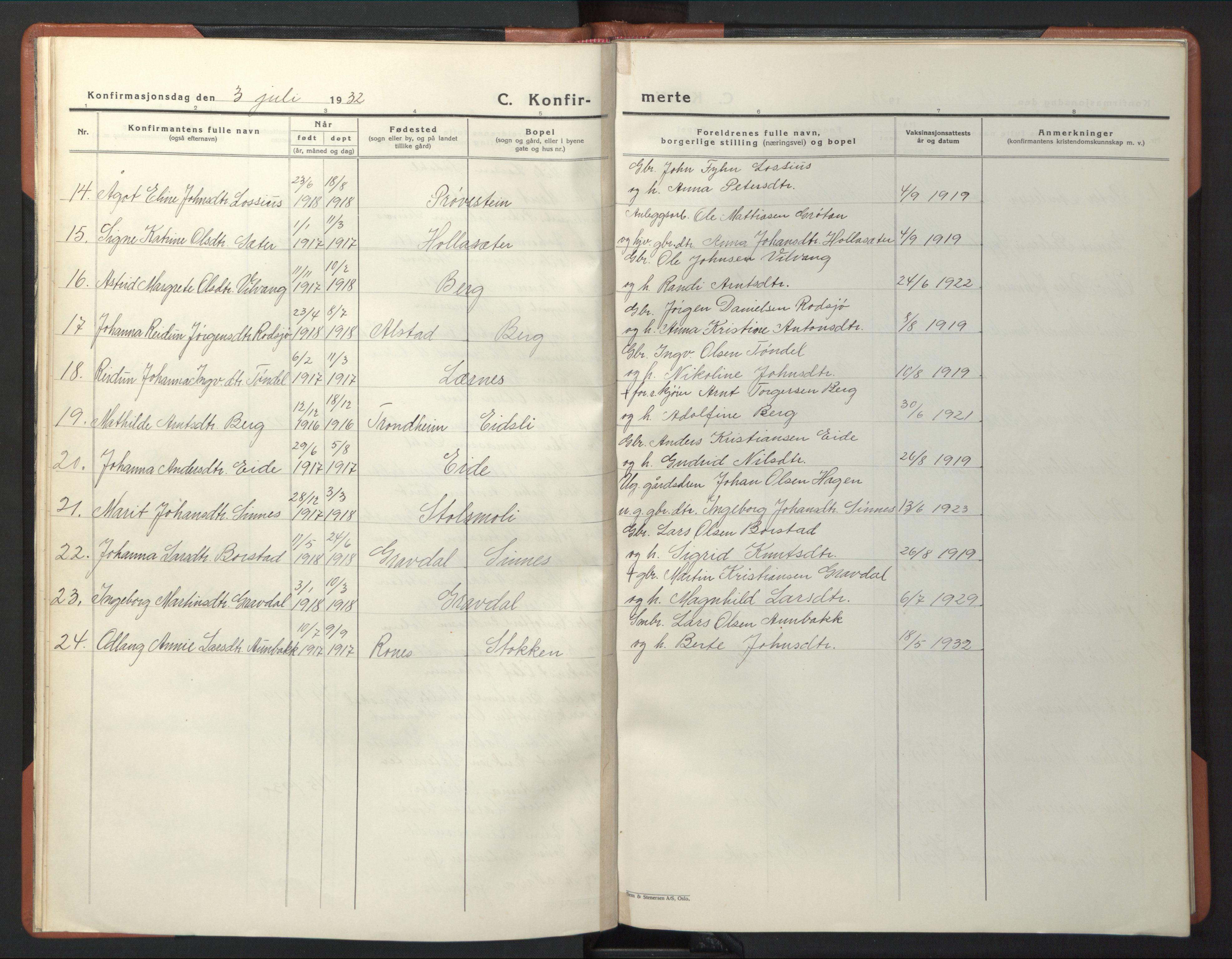 Ministerialprotokoller, klokkerbøker og fødselsregistre - Sør-Trøndelag, SAT/A-1456/630/L0507: Parish register (copy) no. 630C05, 1921-1946