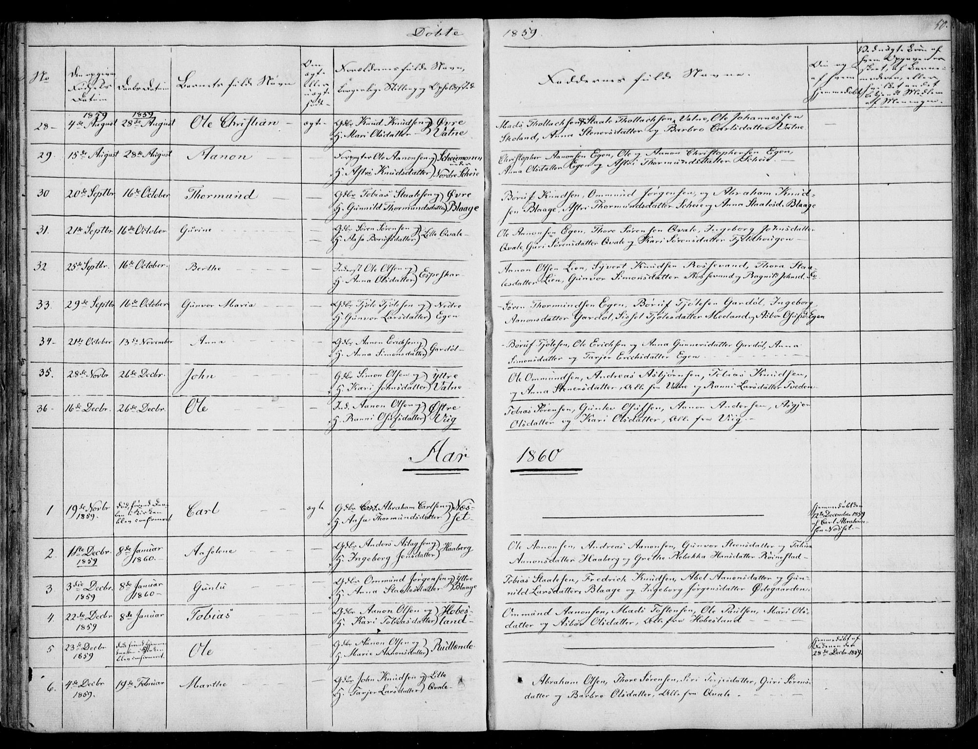 Hægebostad sokneprestkontor, AV/SAK-1111-0024/F/Fa/Fab/L0002: Parish register (official) no. A 2, 1836-1872, p. 50