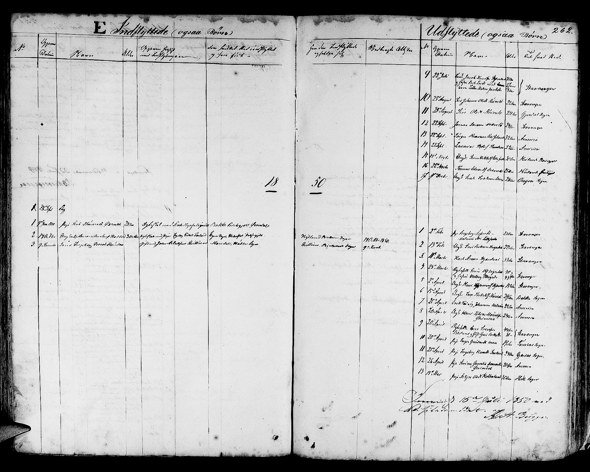 Helleland sokneprestkontor, SAST/A-101810: Parish register (copy) no. B 3, 1847-1886, p. 262