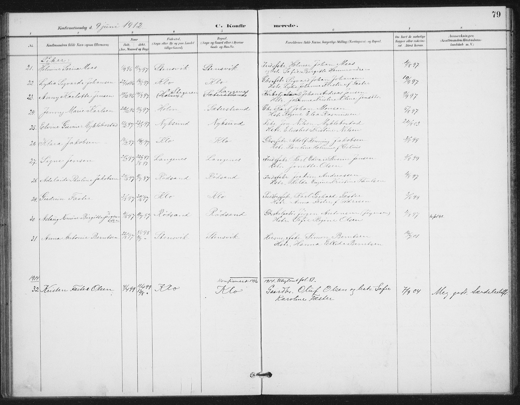 Ministerialprotokoller, klokkerbøker og fødselsregistre - Nordland, AV/SAT-A-1459/894/L1356: Parish register (official) no. 894A02, 1897-1914, p. 79