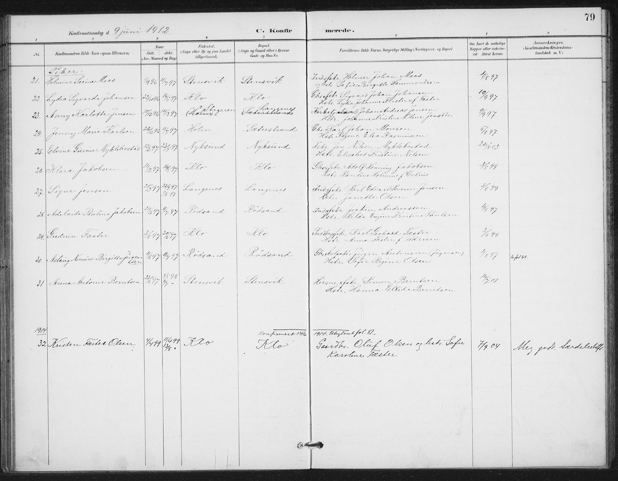 Ministerialprotokoller, klokkerbøker og fødselsregistre - Nordland, SAT/A-1459/894/L1356: Parish register (official) no. 894A02, 1897-1914, p. 79