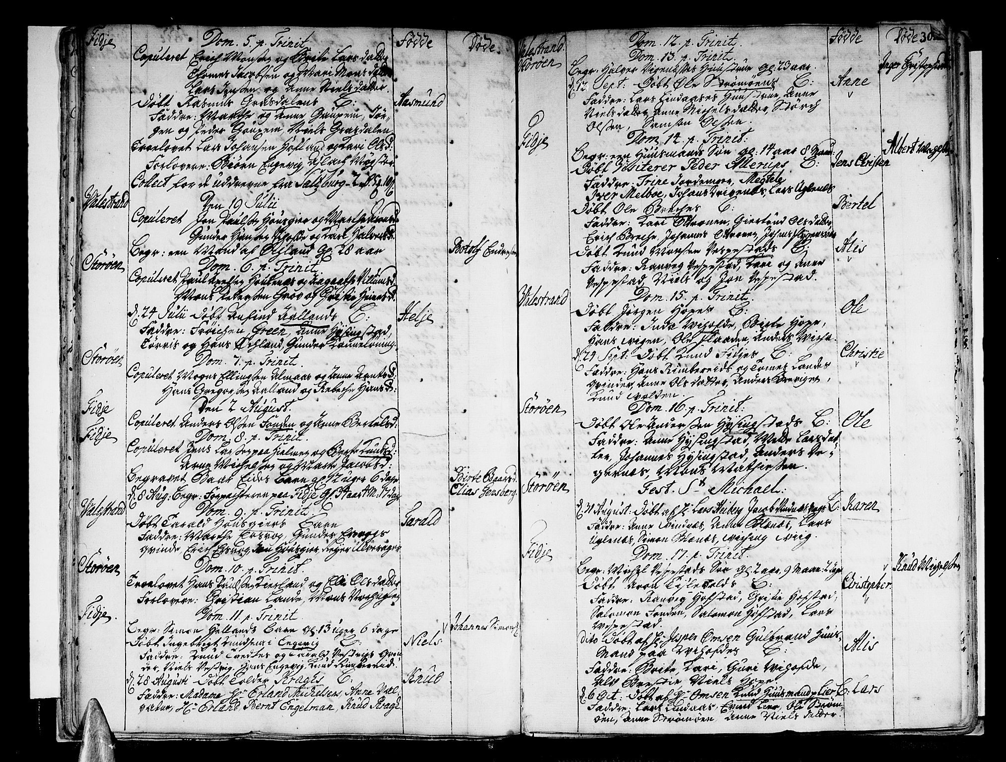 Stord sokneprestembete, AV/SAB-A-78201/H/Haa: Parish register (official) no. A 1, 1725-1744, p. 30