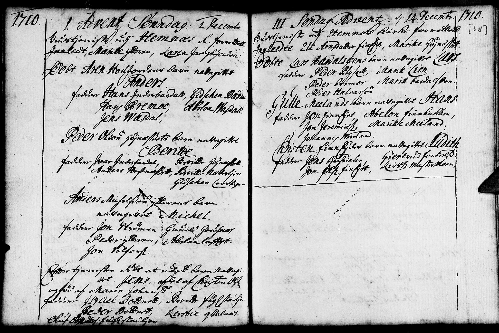 Ministerialprotokoller, klokkerbøker og fødselsregistre - Nordland, AV/SAT-A-1459/825/L0345: Parish register (official) no. 825A01, 1704-1728, p. 68