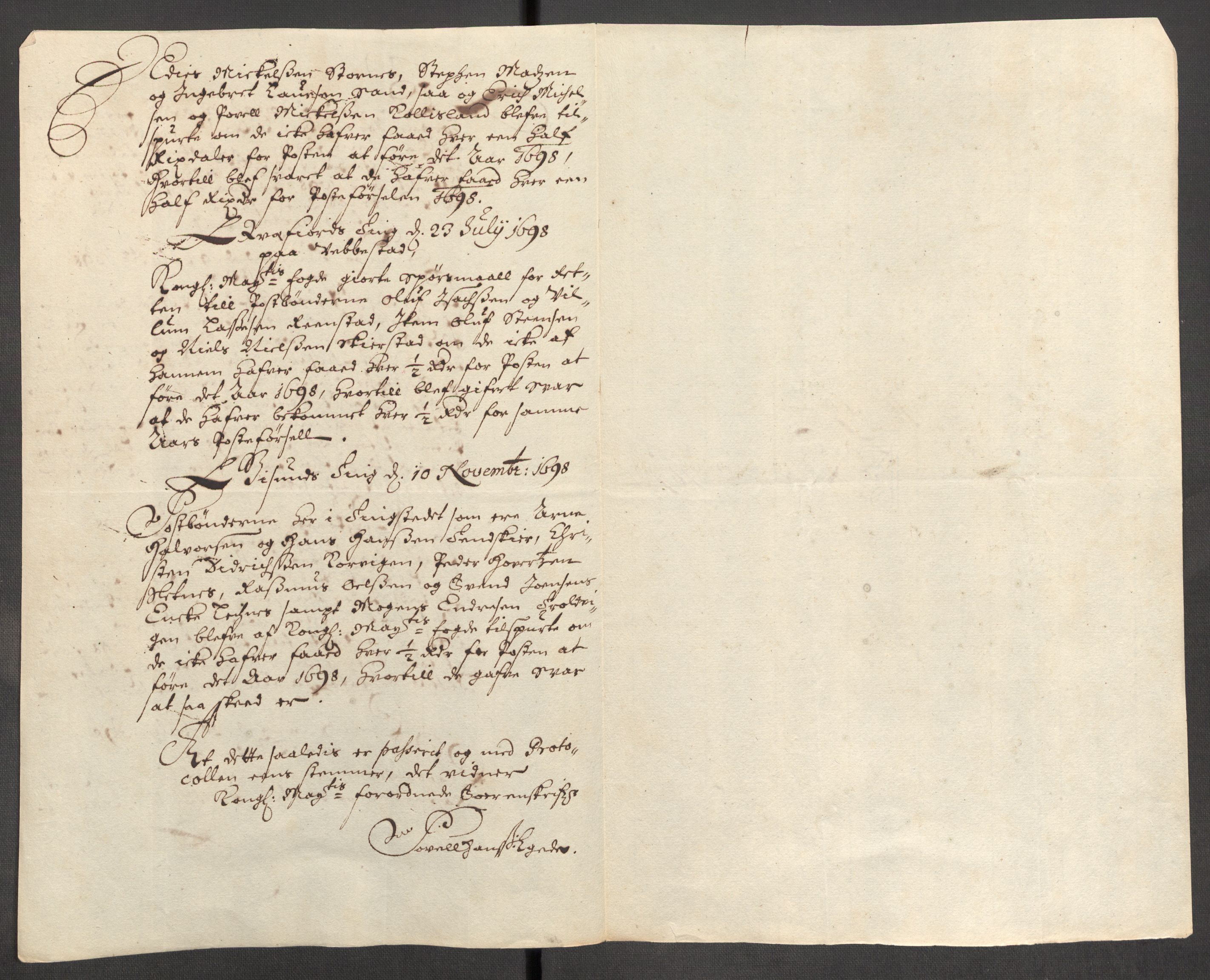 Rentekammeret inntil 1814, Reviderte regnskaper, Fogderegnskap, AV/RA-EA-4092/R68/L4754: Fogderegnskap Senja og Troms, 1697-1699, p. 236