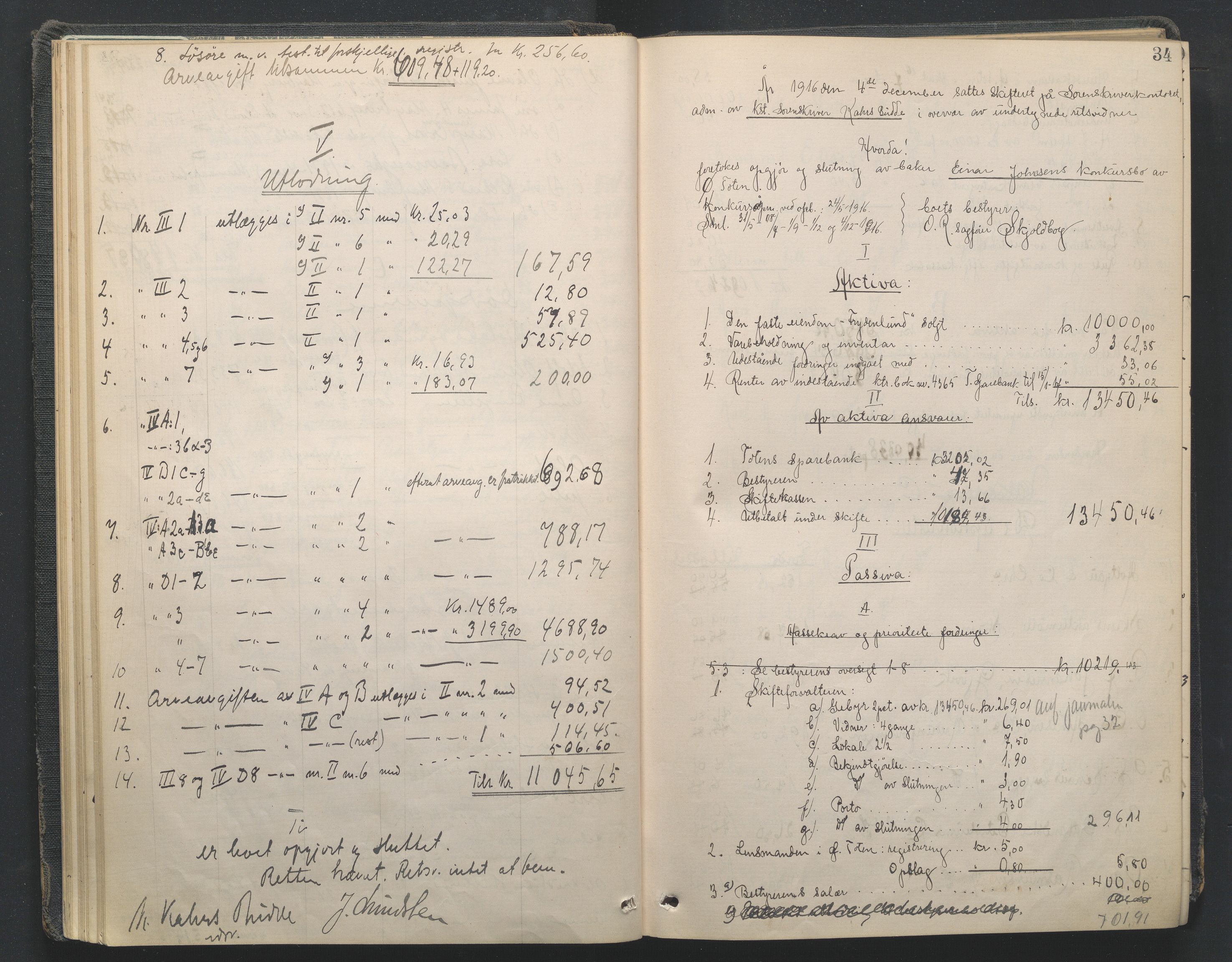 Toten tingrett, AV/SAH-TING-006/J/Je/L0012: Skifteutlodningsprotokoll - Østre Toten, 1914-1935, p. 34