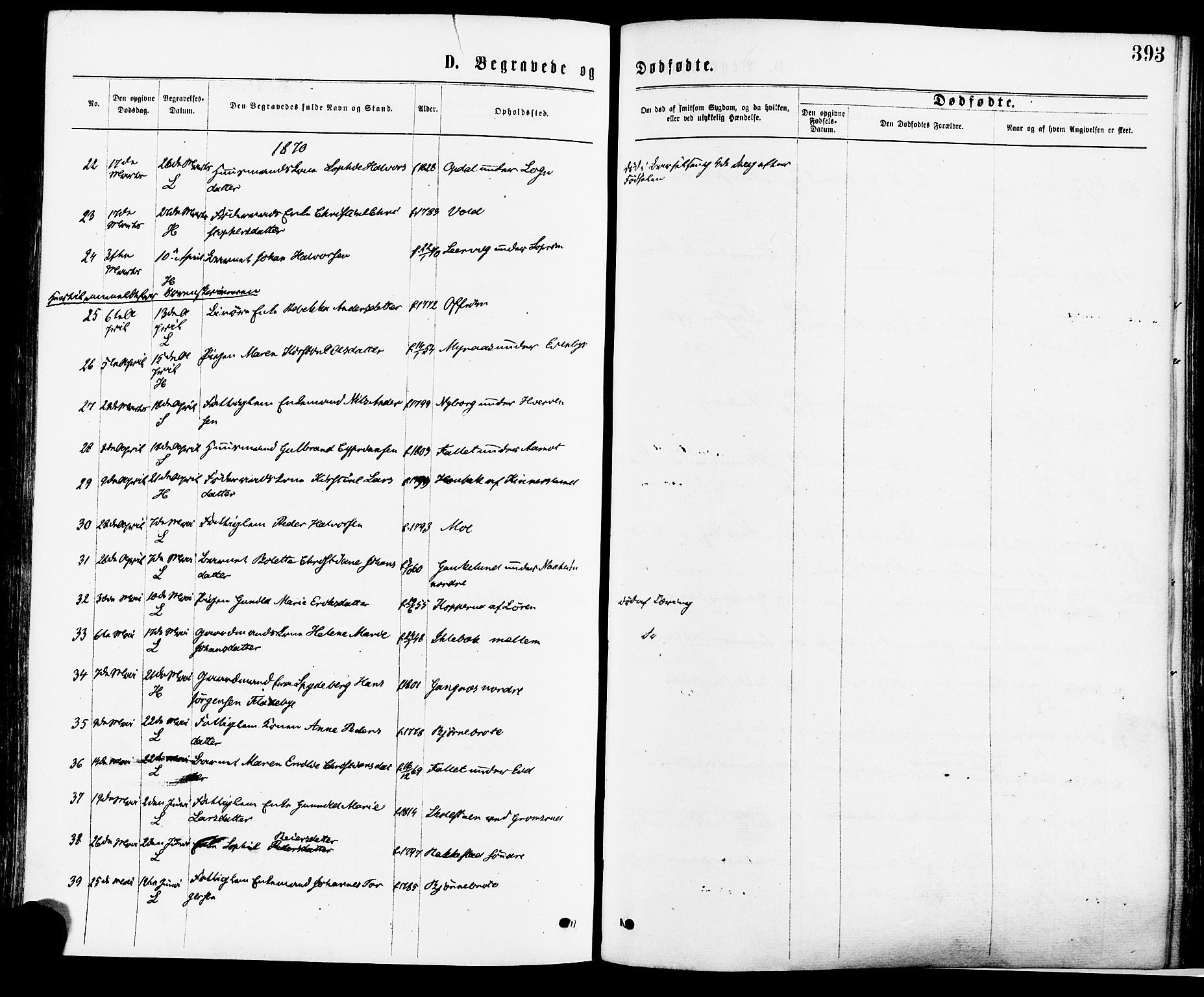 Høland prestekontor Kirkebøker, AV/SAO-A-10346a/F/Fa/L0012.a: Parish register (official) no. I 12A, 1869-1879, p. 393