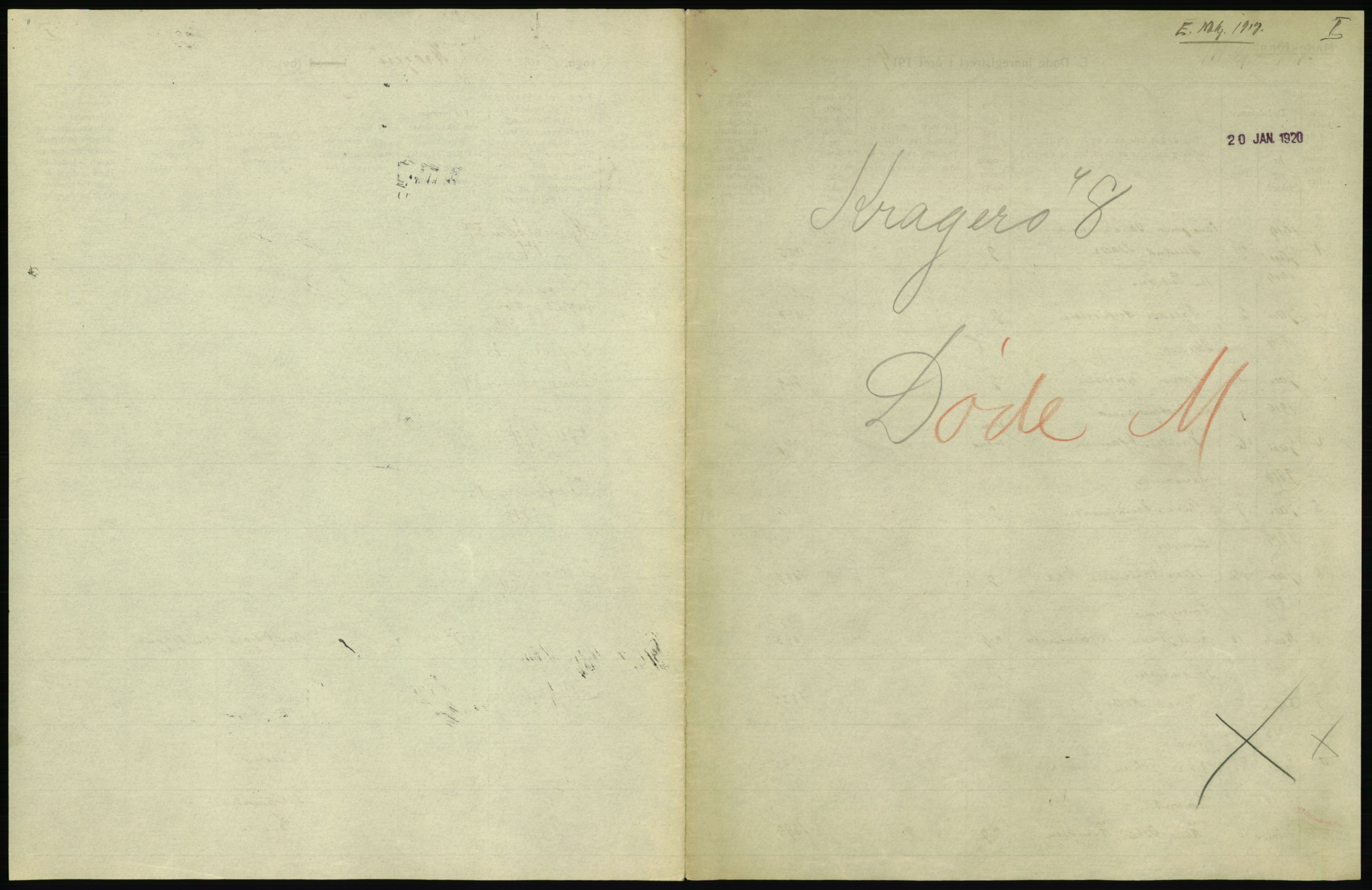 Statistisk sentralbyrå, Sosiodemografiske emner, Befolkning, AV/RA-S-2228/D/Df/Dfb/Dfbi/L0023: Telemark fylke: Døde. Bygder og byer., 1919, p. 357