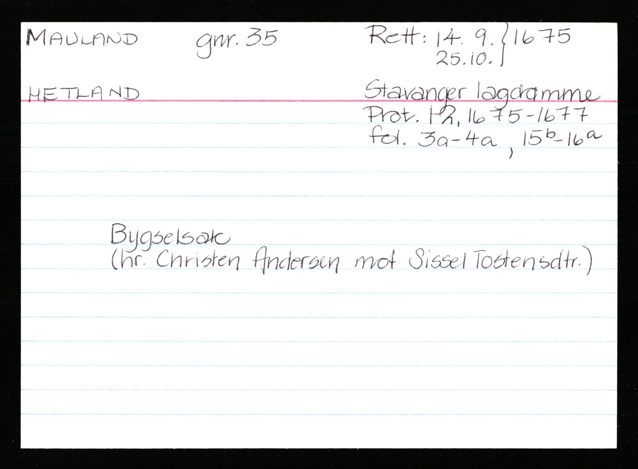 Statsarkivet i Stavanger, AV/SAST-A-101971/03/Y/Ym/L0037: Åstedskort sortert etter gårdsnavn: Lædre - Mauland, 1600-1950, p. 689