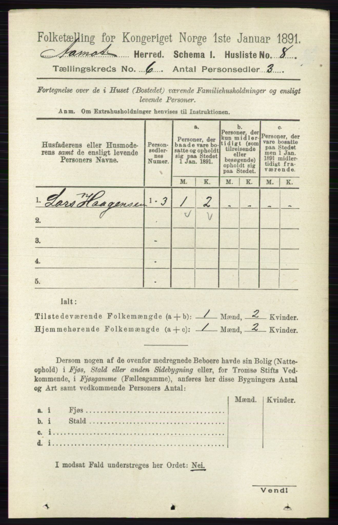 RA, 1891 census for 0429 Åmot, 1891, p. 2745