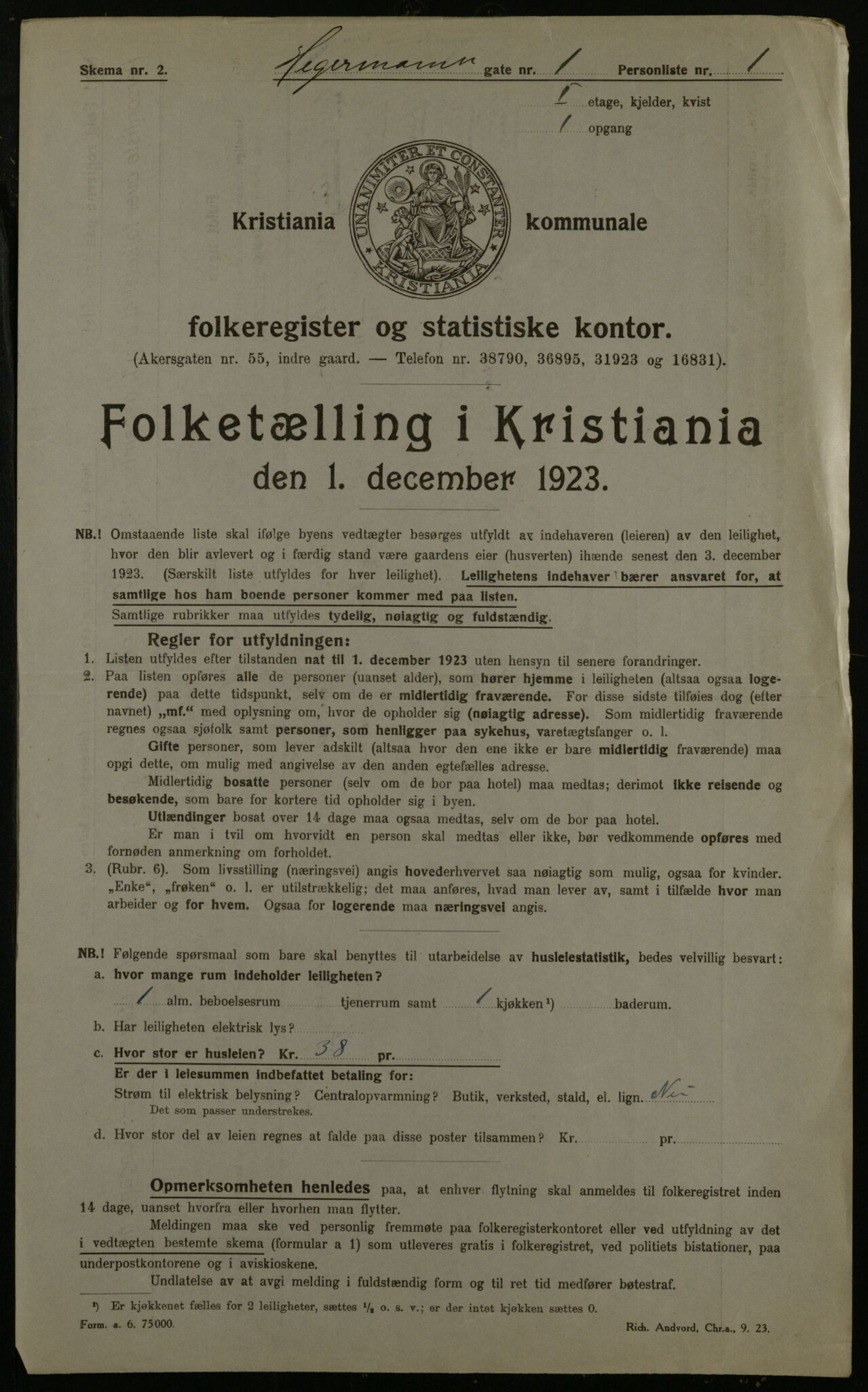 OBA, Municipal Census 1923 for Kristiania, 1923, p. 40803