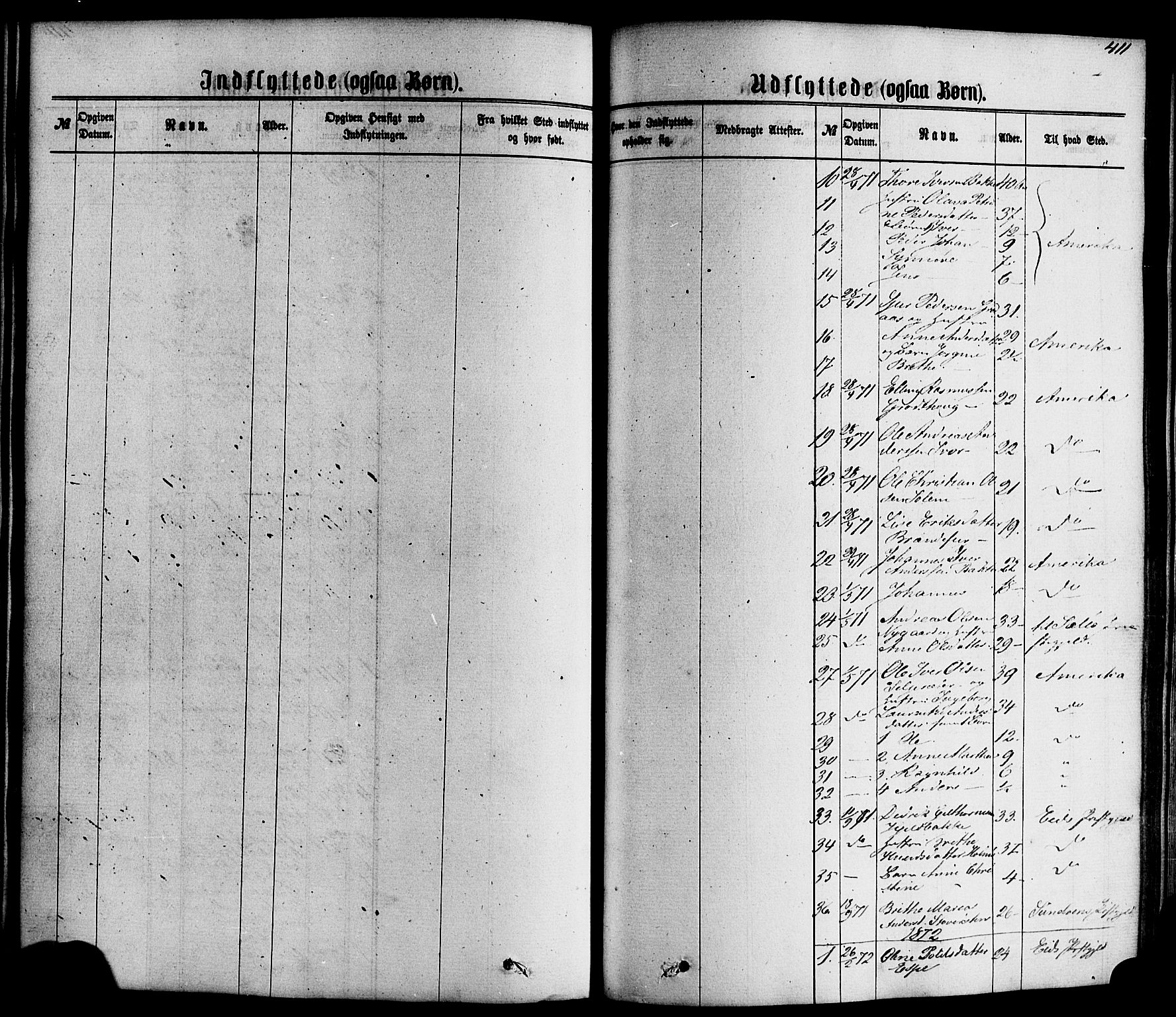 Hornindal sokneprestembete, SAB/A-82401/H/Haa/Haaa/L0002: Parish register (official) no. A 2, 1867-1884, p. 411