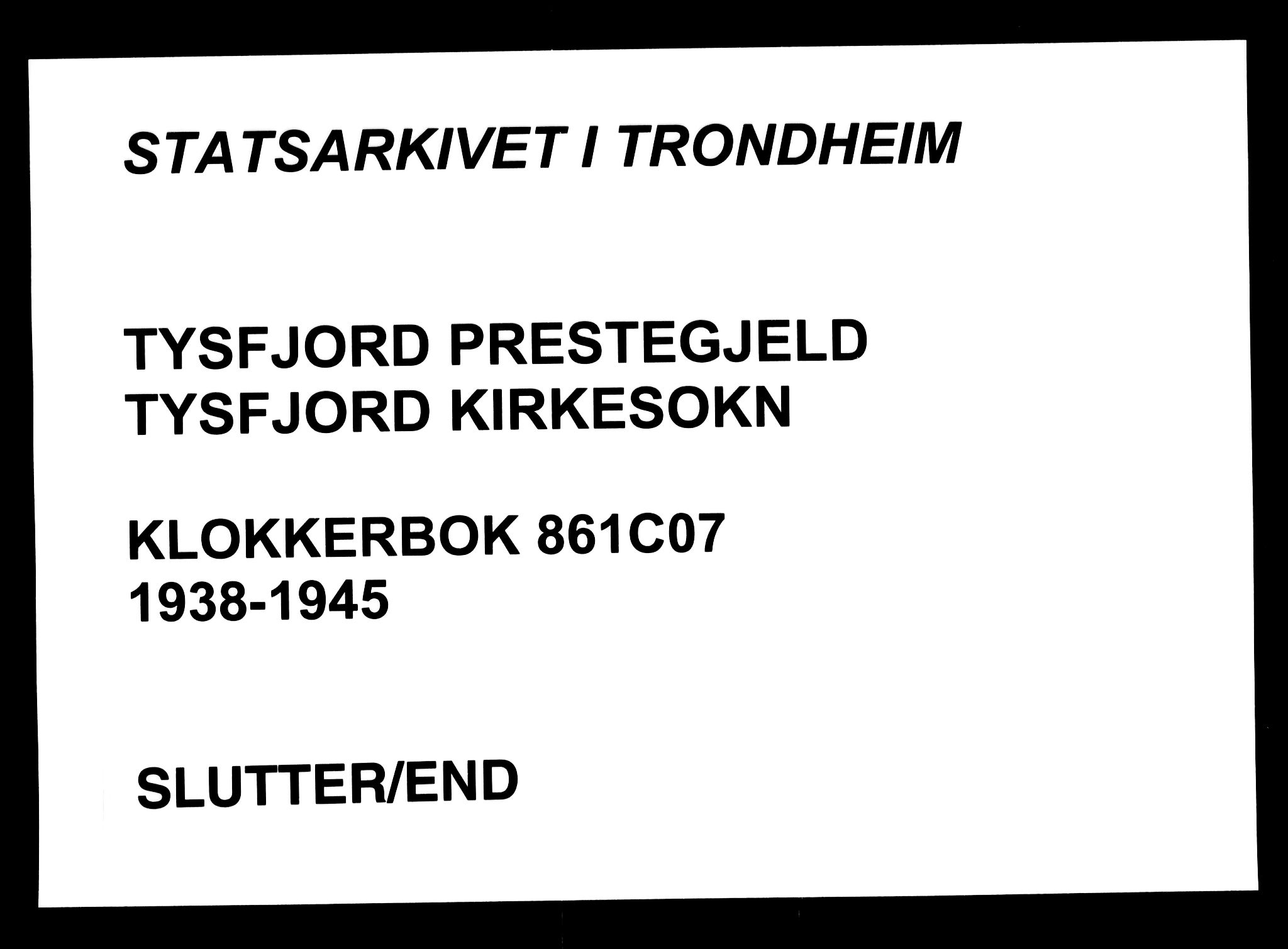 Ministerialprotokoller, klokkerbøker og fødselsregistre - Nordland, SAT/A-1459/861/L0881: Parish register (copy) no. 861C07, 1938-1945