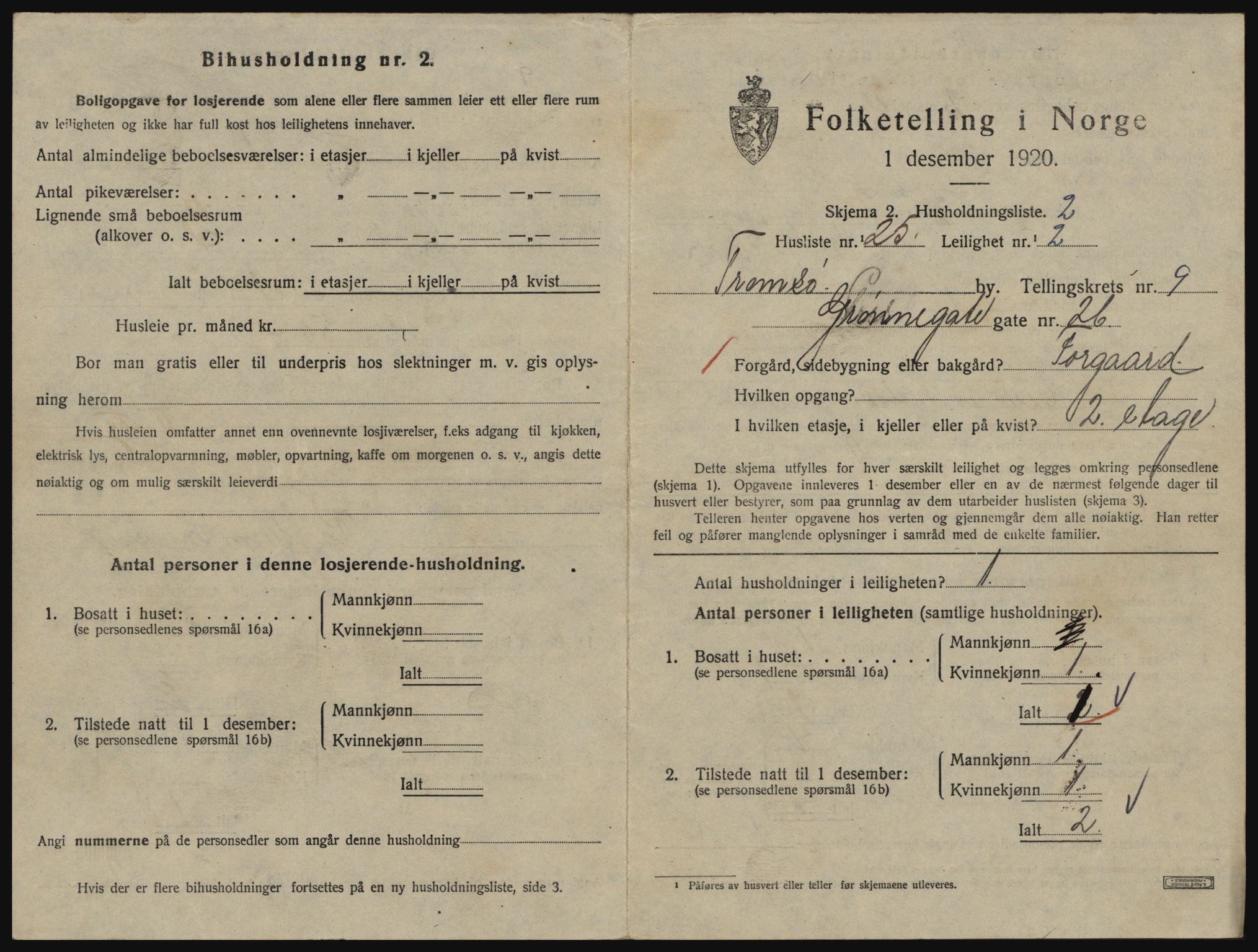 SATØ, 1920 census for Tromsø, 1920, p. 4911