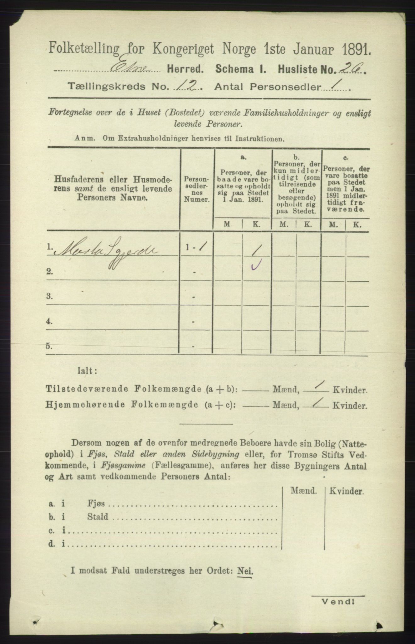 RA, 1891 census for 1211 Etne, 1891, p. 2553